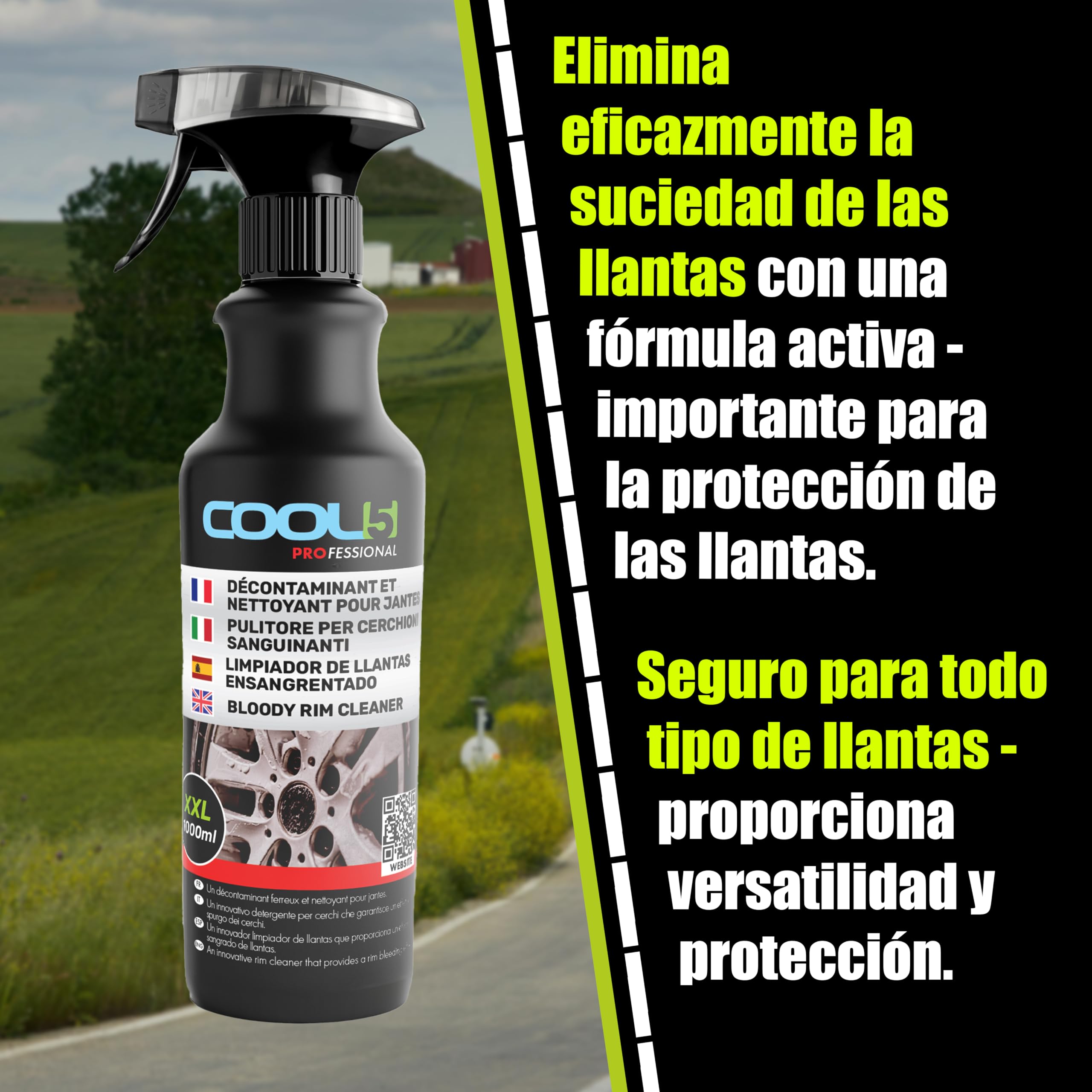 cCOOL5 XXL kit completo para el cuidado del coche, 8x1000 ml - sprays para el cuidado del coche + APC 500 ml