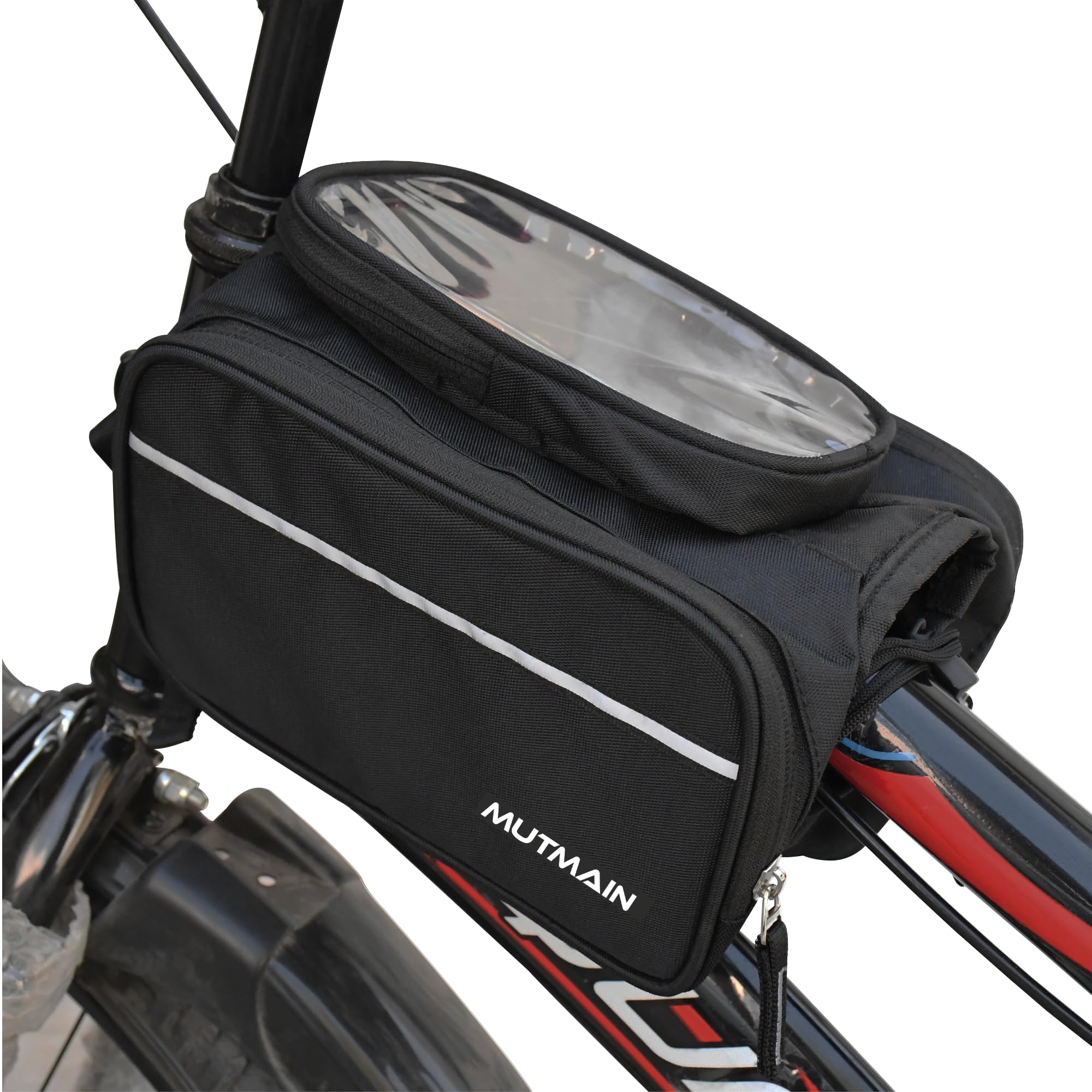 MUTMAIN Cycle Bag/Bicycle Bag Double Sided Handlebar Front Frame/Tube Bag with Waterproof Touch Screen Bicycle Pouch Mobile Phone Holder Cycle Accessories (CB01-BKL) (B0CT8P6DYR) Amazon Price History, Amazon Price Tracker