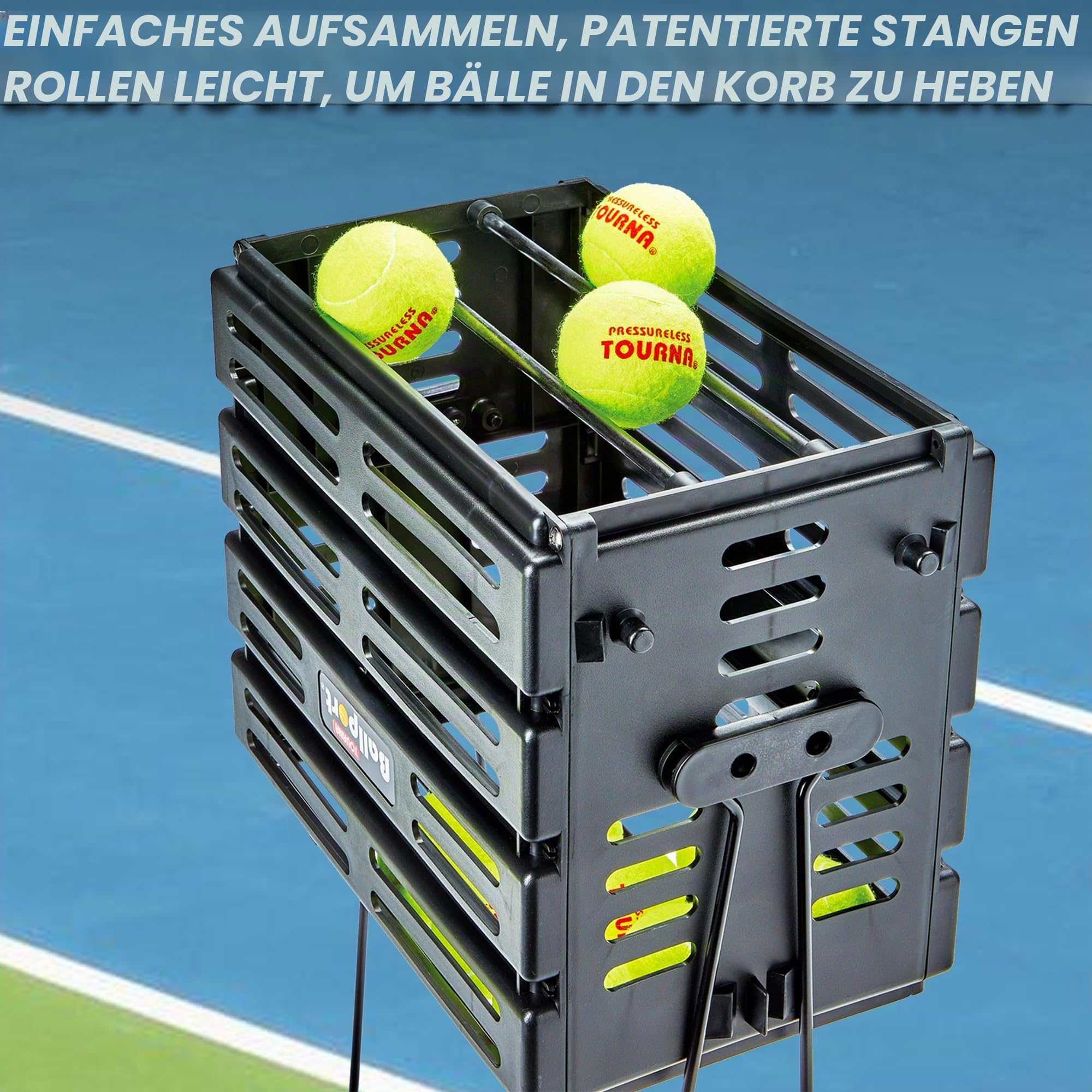 Tourna Ballport Tennis Ball Hopper Holds 80 Balls Durable and Lightweight