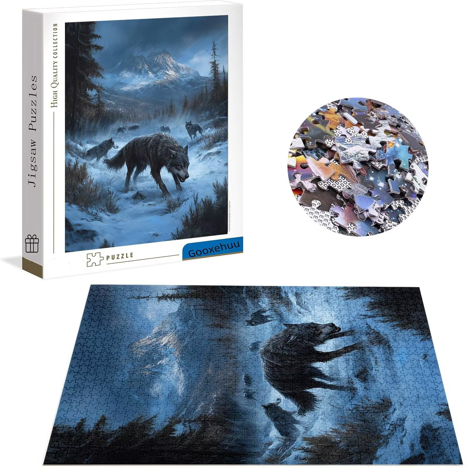Puzzle 3000 elementów dla dorosłych puzzle dla dorosłych 3000 elementów, puzzle z wilkiem, gry edukacyjne, drewniane puzzle, górskie puzzle, prezenty dla nastolatków, aktywność na imprezę domową, 122