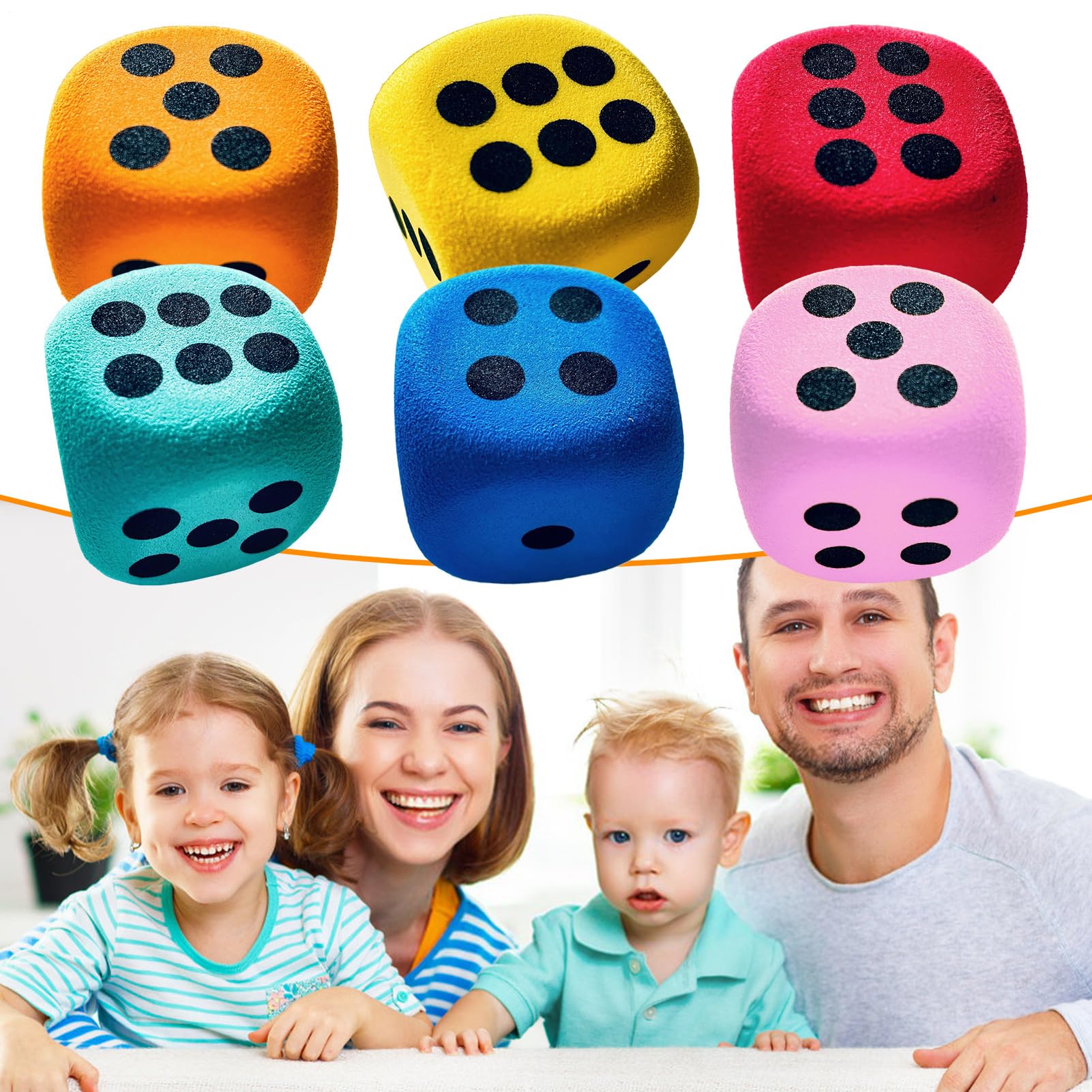 Grandi Dadi In Schiuma, 6 Dadi Colorati 4 cm, Giocattolo Sicuro Dai 3 Anni Per Scuola Casa Viaggi Famiglia Bambini Ragazzi Attività Educative
