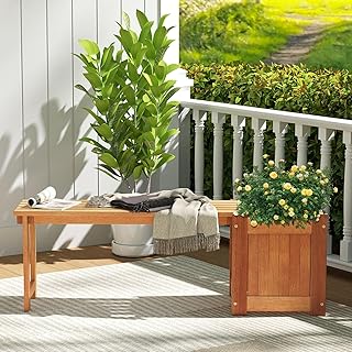 26 Handmade Country Decor Inspirations For Cozy Homes 47 Bench with Planter Box, 2 in 1 Wooden Flower Box Kit with Seat, Open-End...