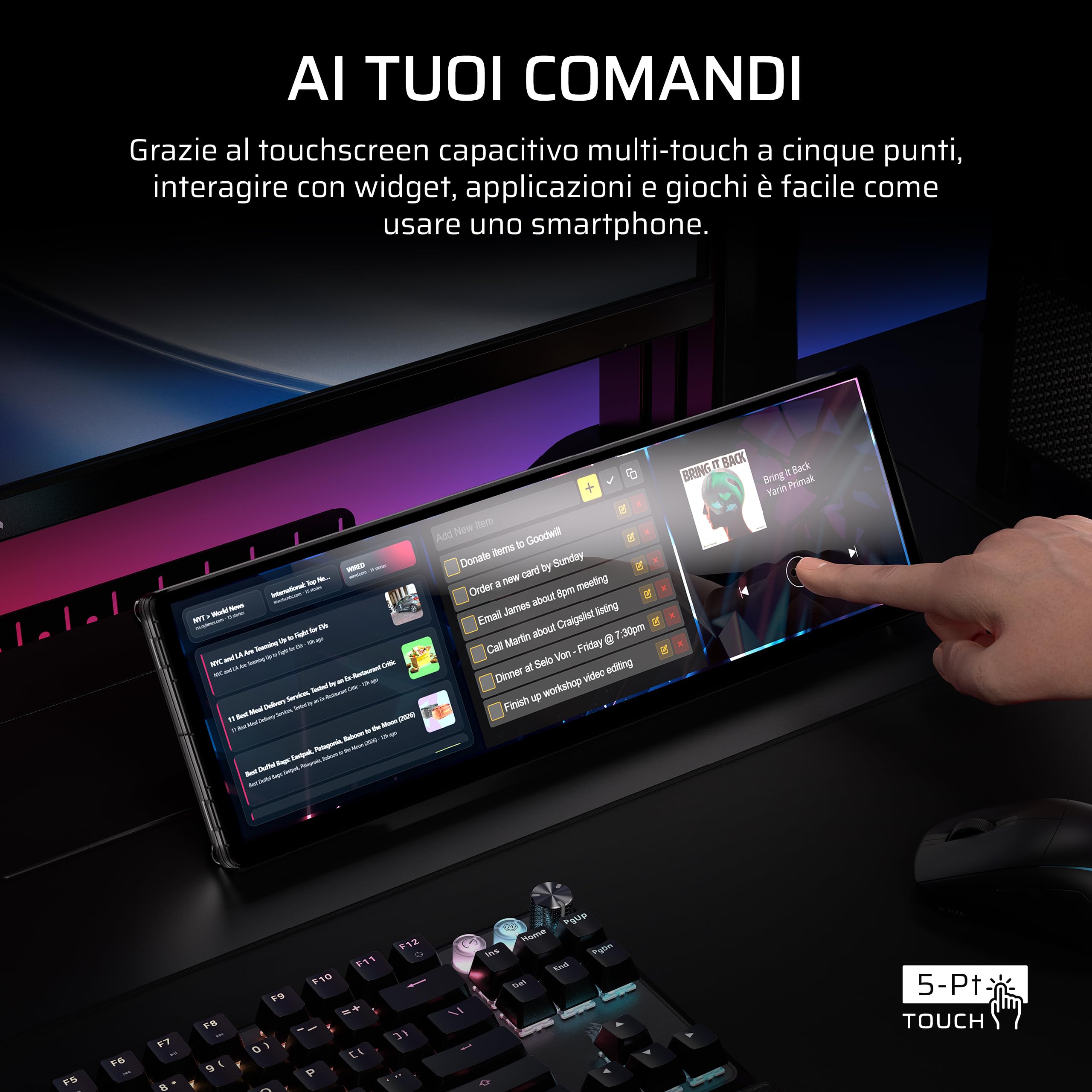 Corsair XENEON EDGE da 14,5" Touchscreen LCD – Fumo