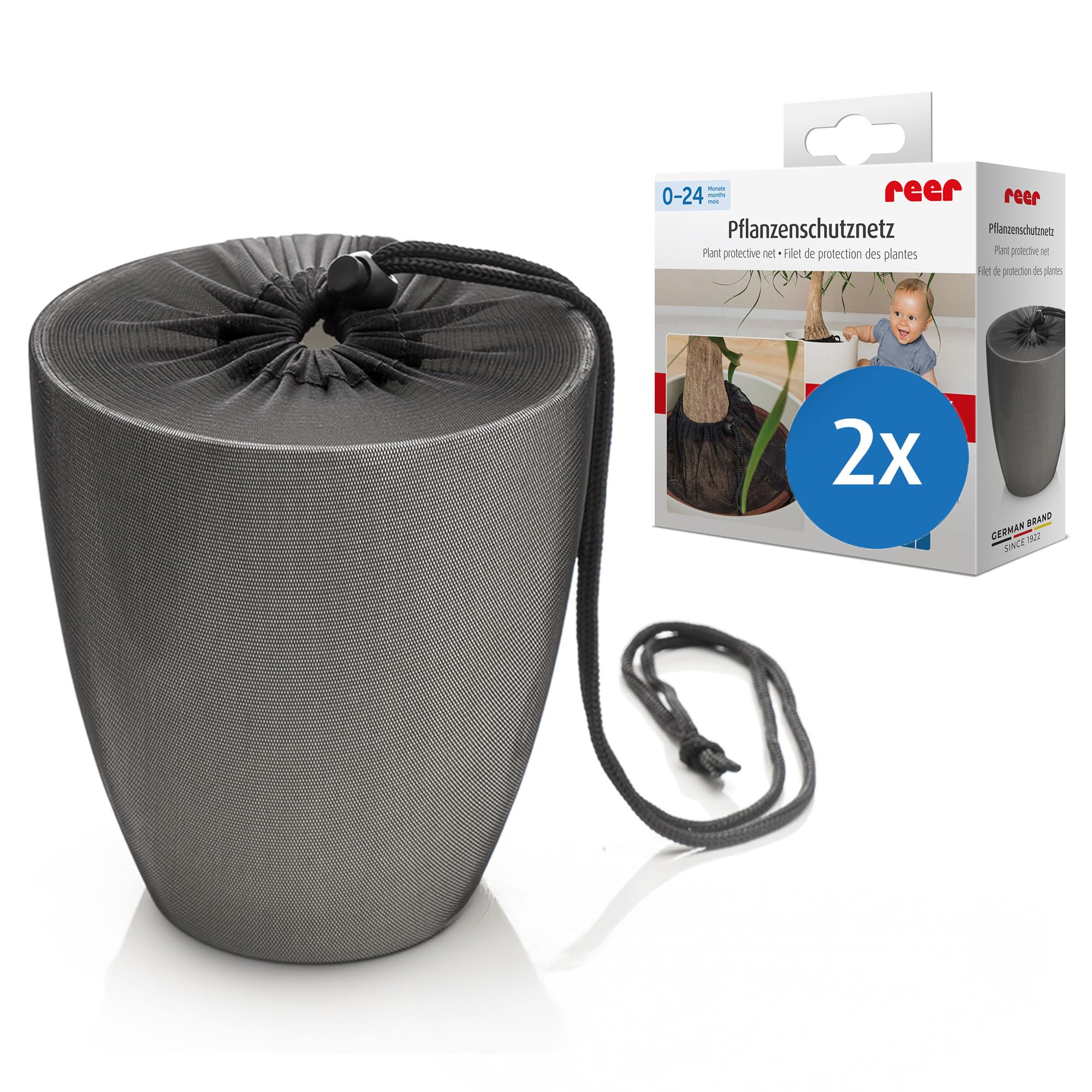 reer Pflanzenschutz-Netz, Vorteilspack, 2 Stück, für Blumentöpfe bis 30 cm Durchmesser, damit Dein Kind keine Blumenerde isst
