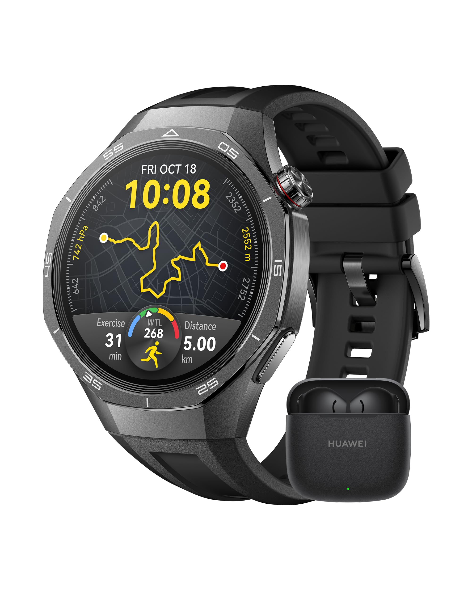 HUAWEI WATCH GT 5 Pro 46mm Nero + FreeBuds SE 3 Nero, Design Elegante, Sport di Alto Livello, Monitoraggio della Salute, 100 Modalità, 14 Giorni di Durata, GPS, Chiamata Bluetooth, iOS e Android