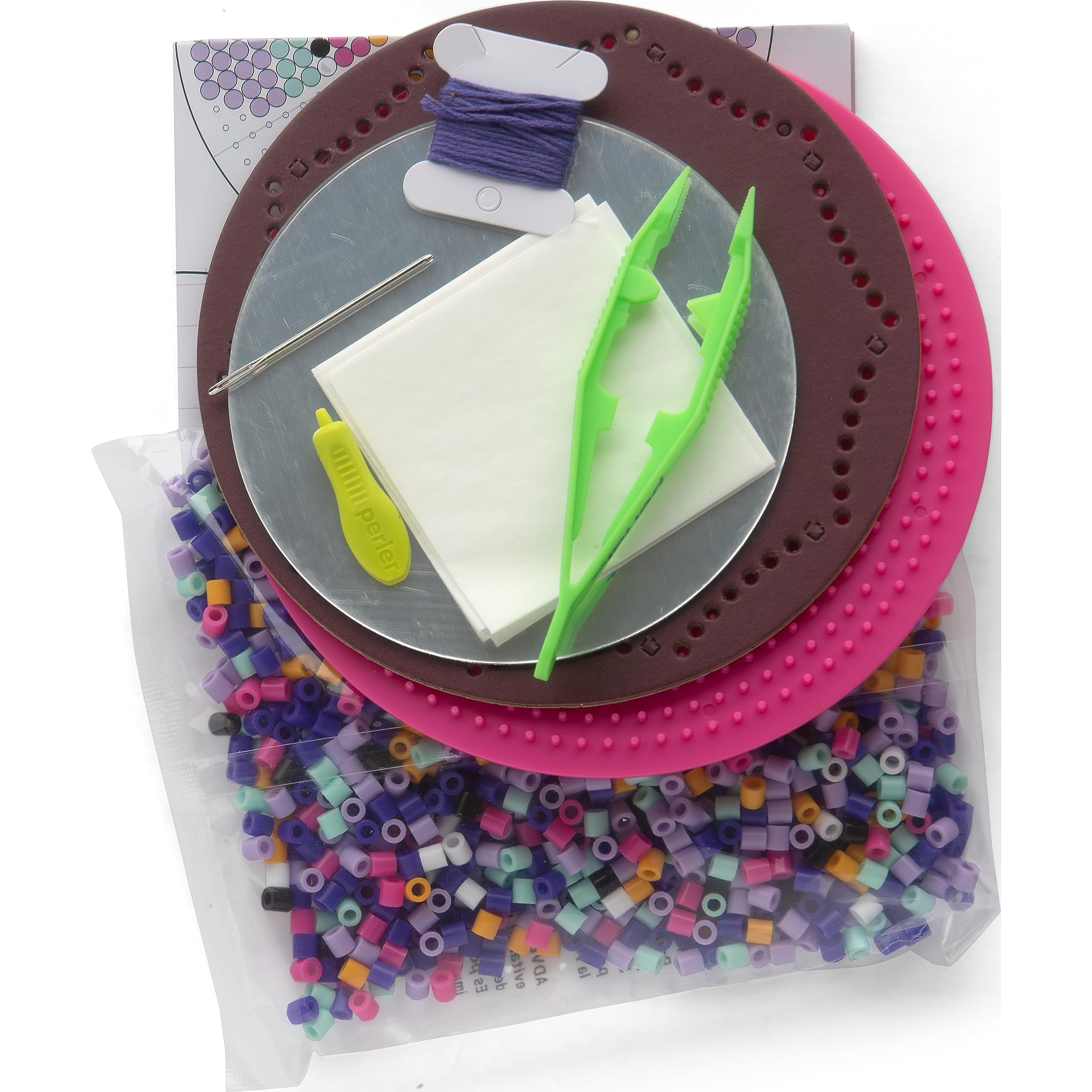 Perler Fused Bead DIY Jewelry Organizer and Room Decor Craft Activity Kit, 9.5" x 9.5", Multicolor 1509 pcs - Image 3