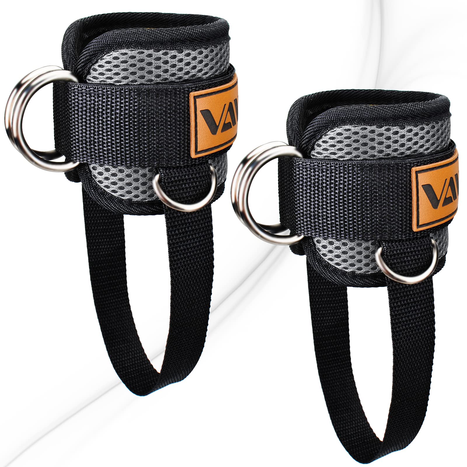 VAIIO Ankle Straps for Cable Machines,Adjustable Comfort fit Neoprene, Reinforce Double D-Ring - Premium Ankle Cuffs to Improve Abdominal Muscles,