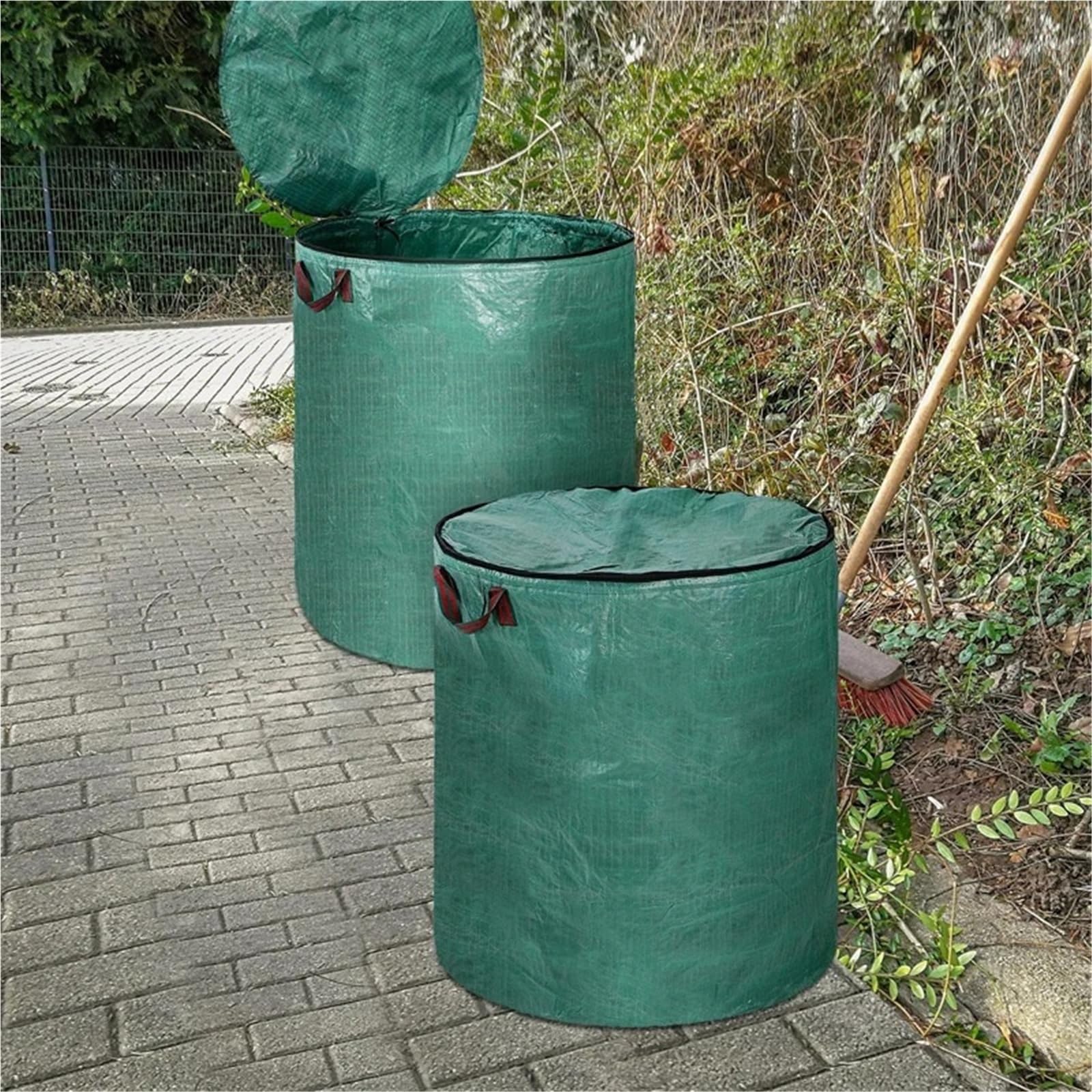 Bolsa para Residuos de Jardín Bolsa plegable for residuos de jardín 60-500L | Con tapa reutilizable(300L D67xH84cm)