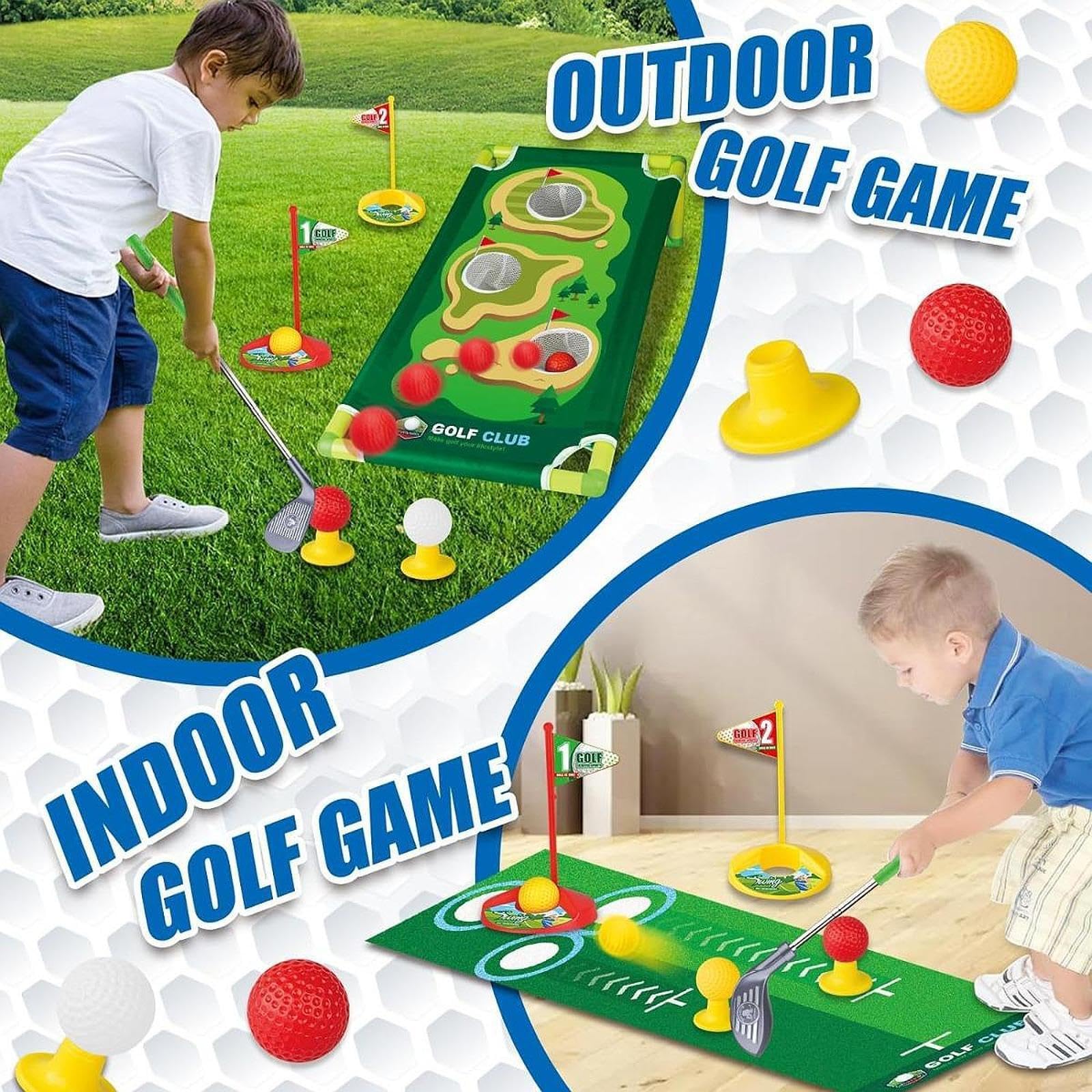 Juego de Golf para niños pequeños Club de Golf para niños con Pelotas Experiencias Deportivas al Aire Libre a Cualquier Edad Los Juegos de para