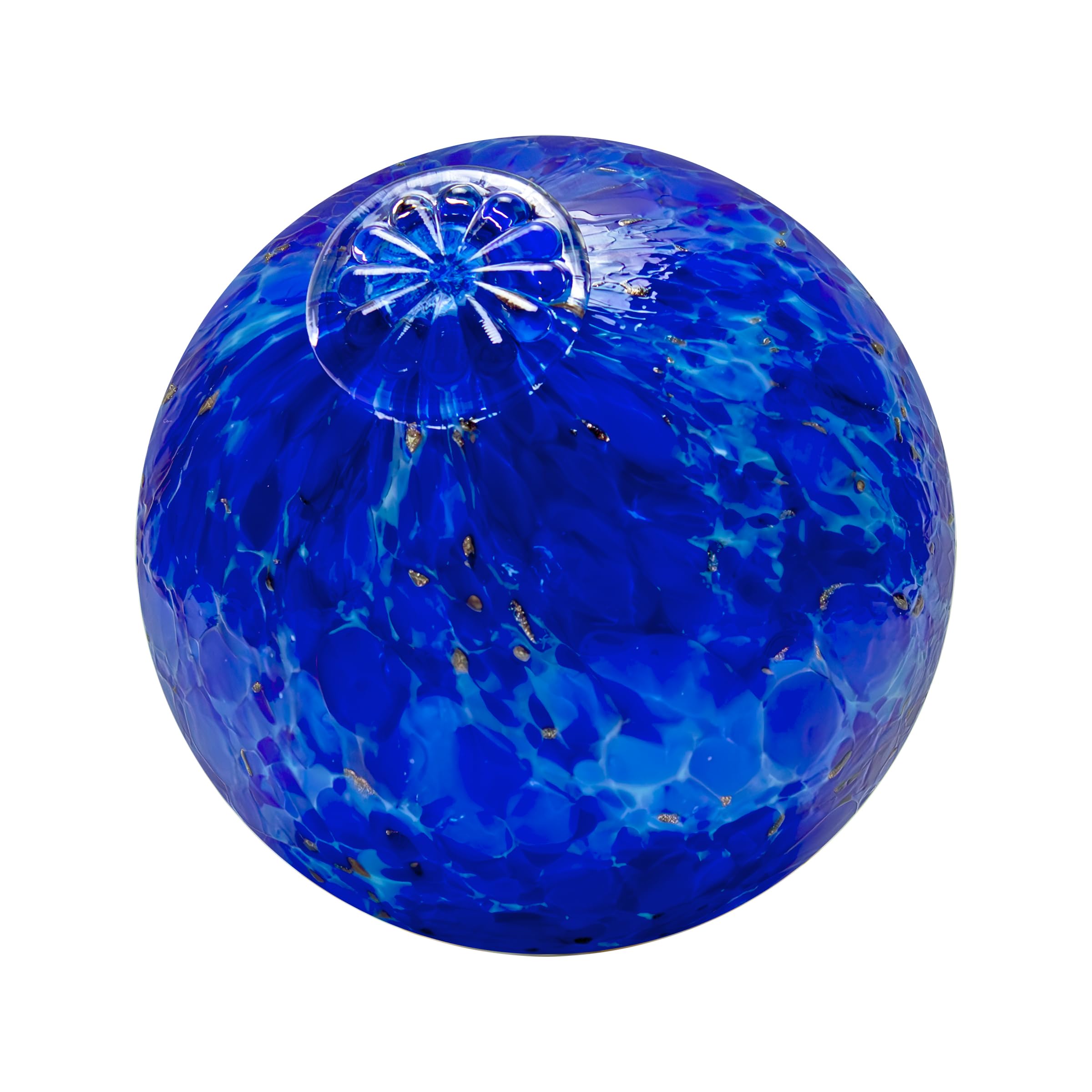 Totally Blown Glassworks Pond Float. Handmade Blown Glass, Garden Gazing Ball, Table Centerpiece, Assorted Home and Patio Decor. Artist Dehanna Jones. Seattle, WA. (Lapis Blue)