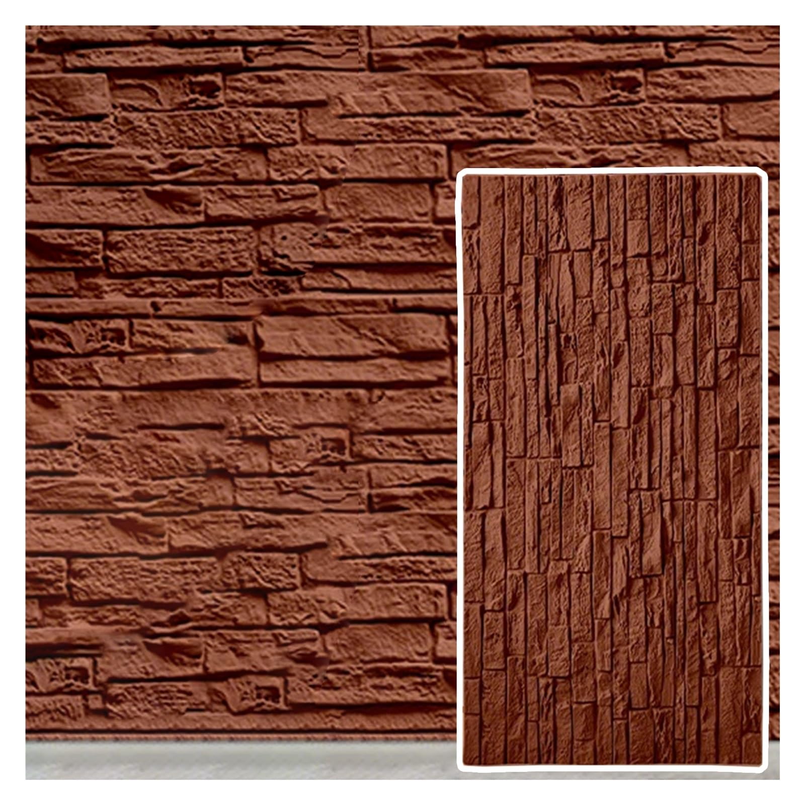 Piastrelle da parete in finta pietra, pannelli testurizzati 3D, rivestimento murale moderno effetto mattone per balcone, villa, cortile, interni o esterni