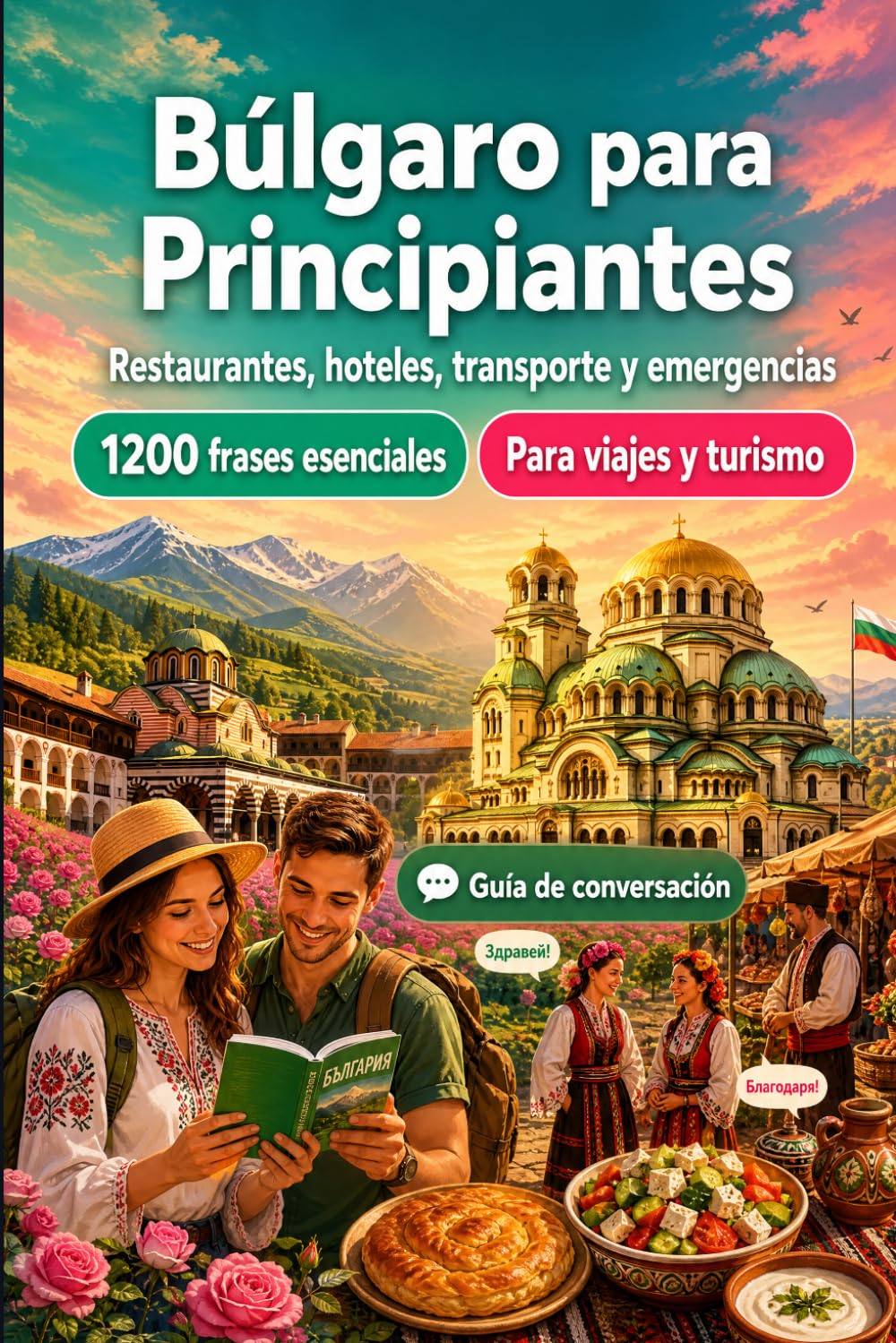 Búlgaro Para Principiantes: 1200 frases esenciales en Búlgaro para viajar: Guía fácil de pronunciación, conversaciones cotidianas, restaurantes, hoteles, transporte, compras, emergencias