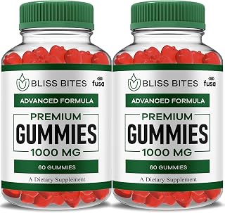 (2 Pack) Bliss Bites Gummies Keto Bliss Bites ACV Gummies, Bliss Bites Fusion 1000MG Apple Cider Vinegar Vitamin B12 Folic Acid Support Supplement, Bliss Bites Fusion Advanced Formula (120 Gummies)