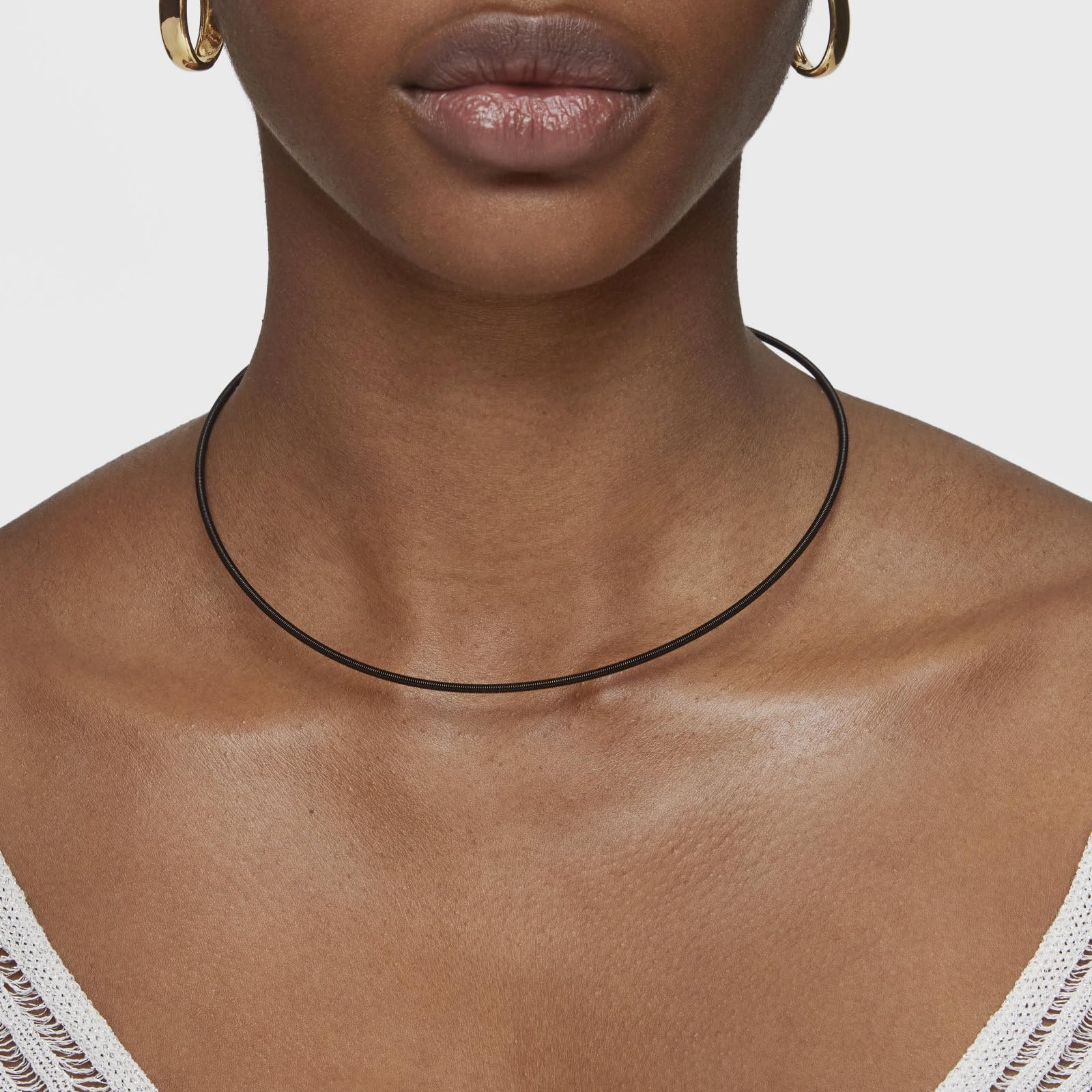 TOUS Collar para Mujer de Acero IP Negro 2 mm, Colección Mesh Tube