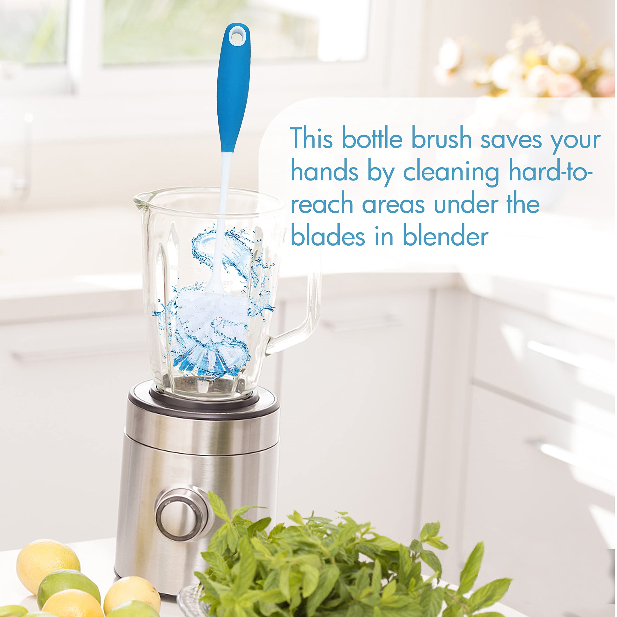 long handled bottle brush cleaning blender jar