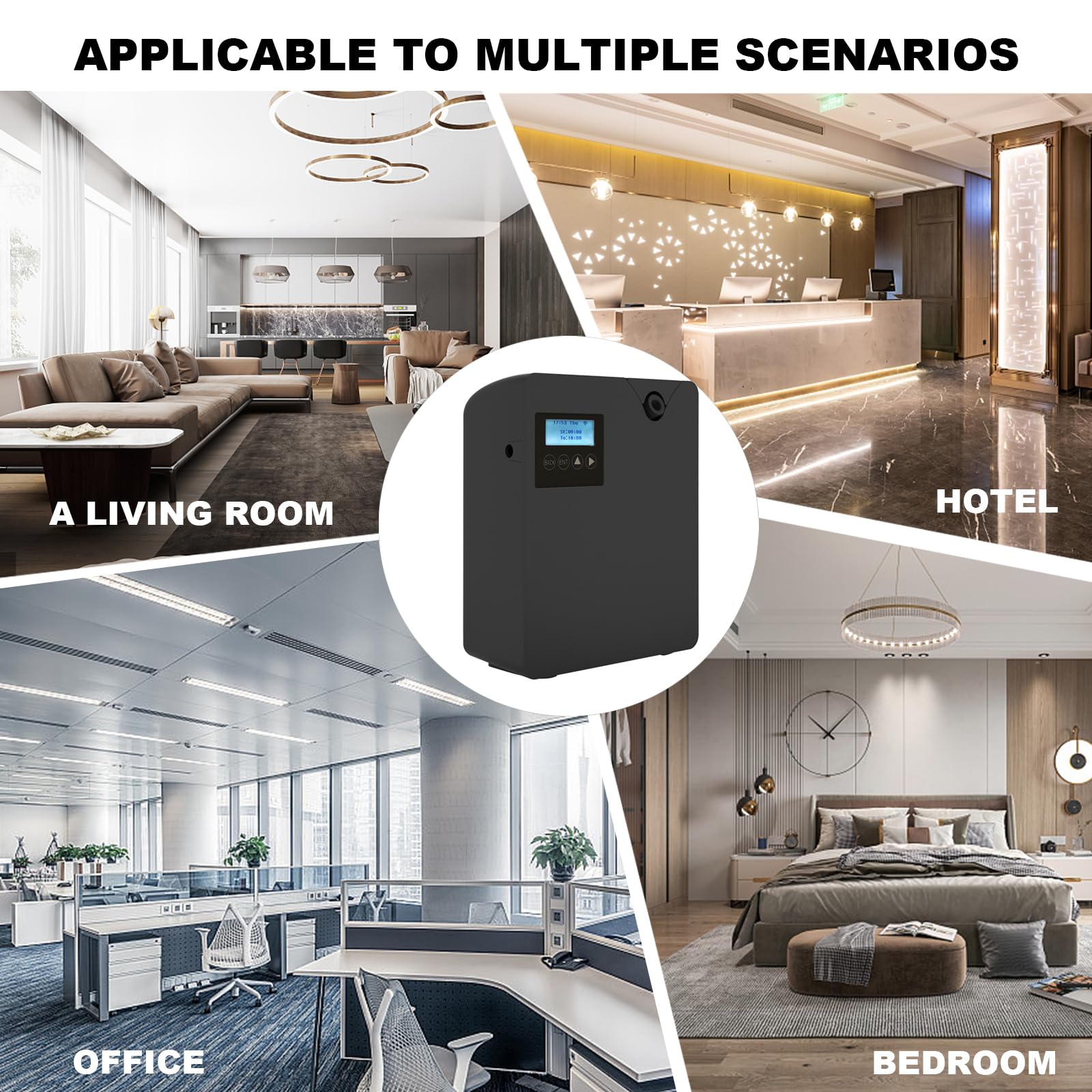 Dyfuzor perfum, inteligentna maszyna powietrzna z technologią zamgławiania domu, dyfuzor do aromaterapii Bluetooth i WiFi, odpowiedni do holu hotelowego, korytarza, sypialni, pudełka itp