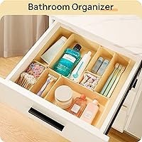 Vista 5 de Vtopmart 25 PCS Plastic Drawer Organizers Set, 4-Size Versatile Bathroom and Vanity Drawer Organizer Trays, Storage Bins for Makeup, Bedroom