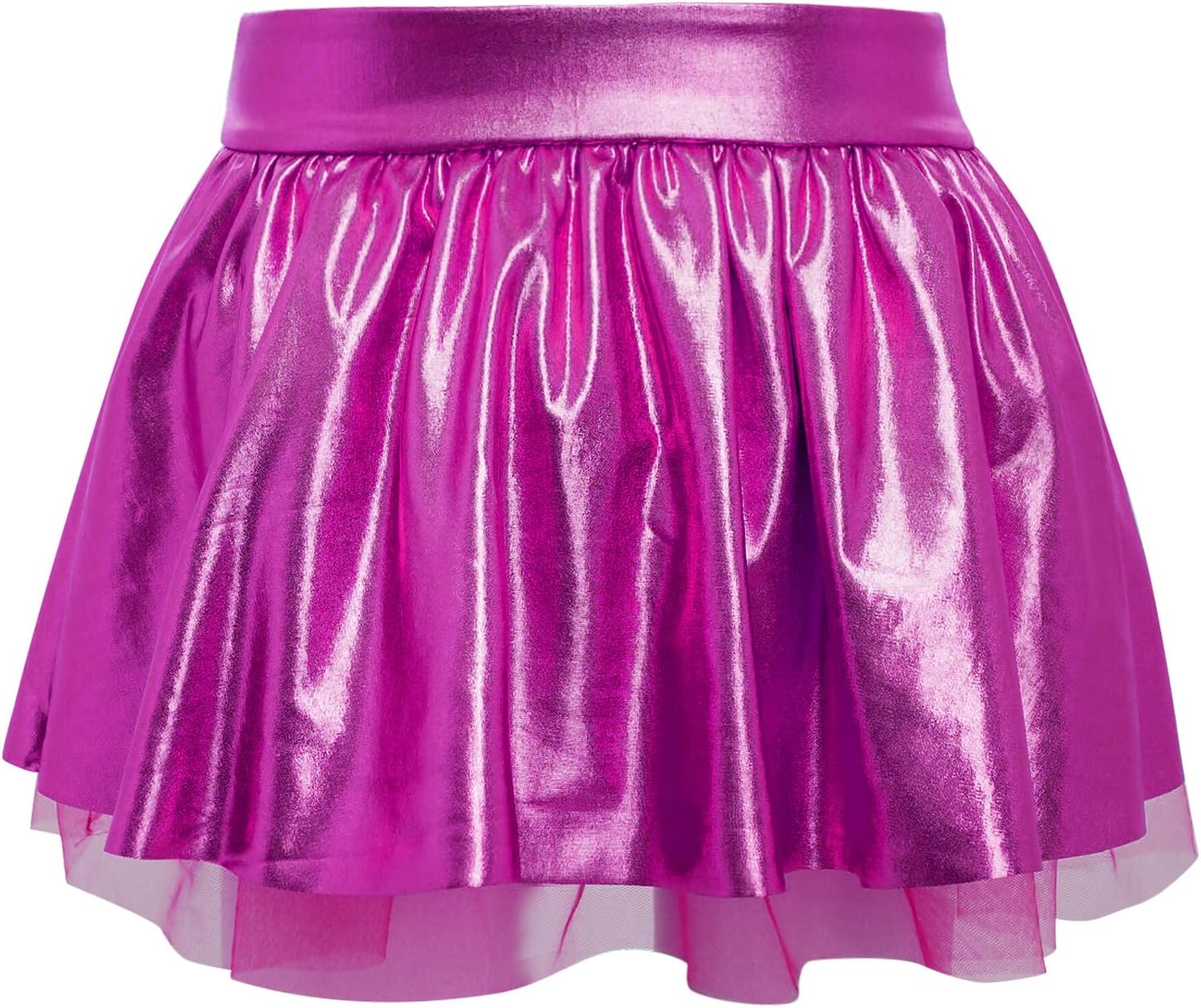 Hansber Girls Jazz Dance Skirts Kids Metallic Skirt Glitter Dance Skirt Metallic Sequins Dancing