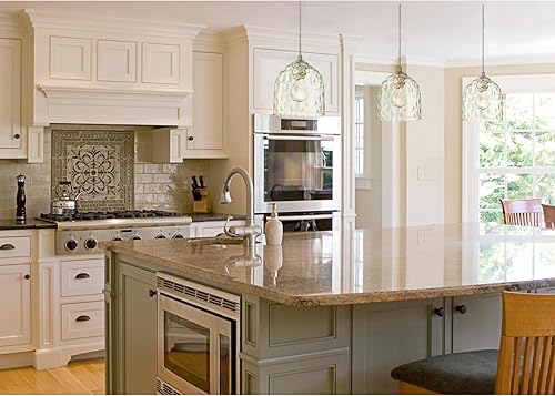 Miniatura 5 de Westinghouse Lighting 6328800 Mini colgante interior de una sola luz, acabado de níquel cepillado con vidrio martillado transparente