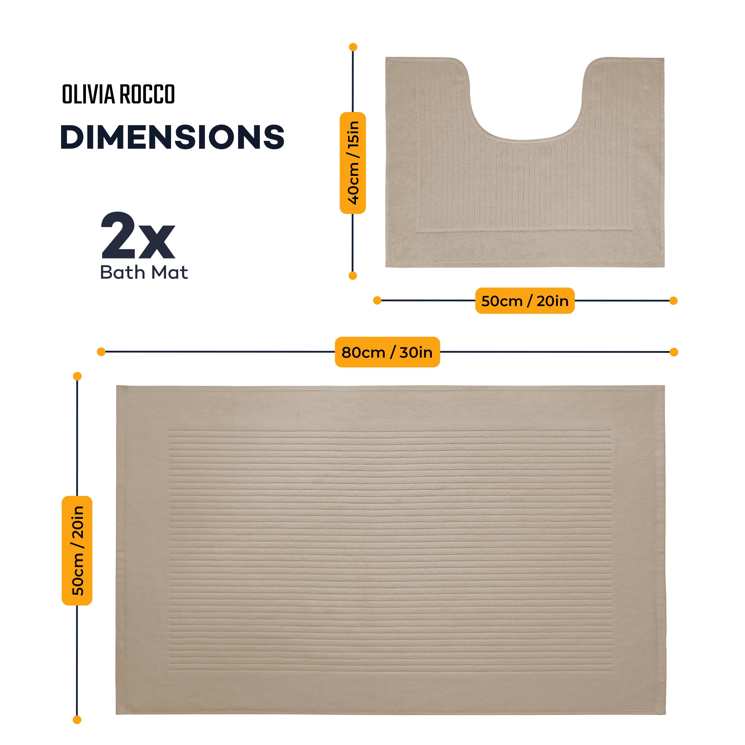 Olivia Rocco Monaco 2 Piece Bath Mat & Pedestal Set - Image 3