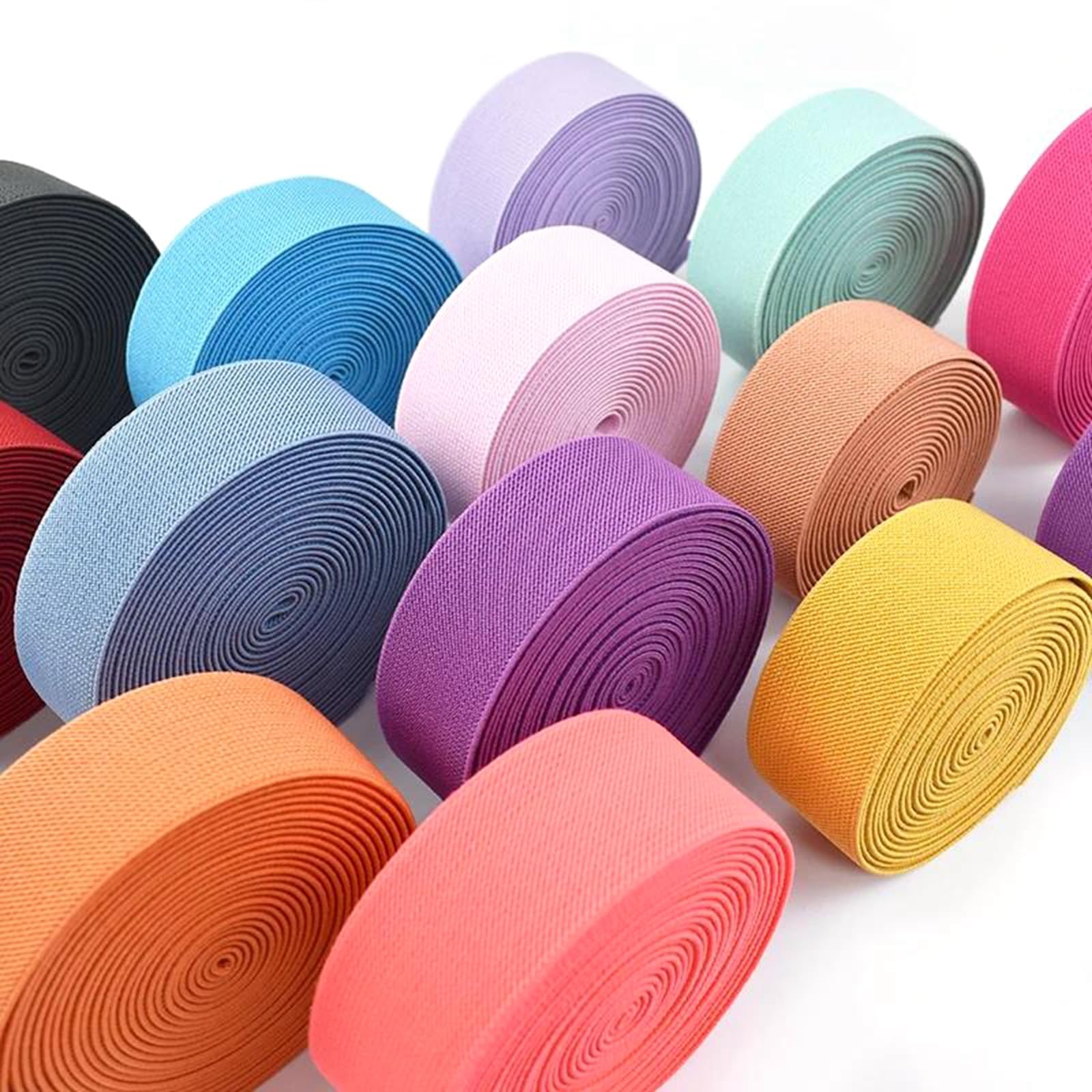 Bandas elásticas Banda elástica Ancha y Plana Banda elástica for Cintura de Pantalones, 5 Metros (10-50 mm), Color Rojo, 25 mm.(Beige,15mm)