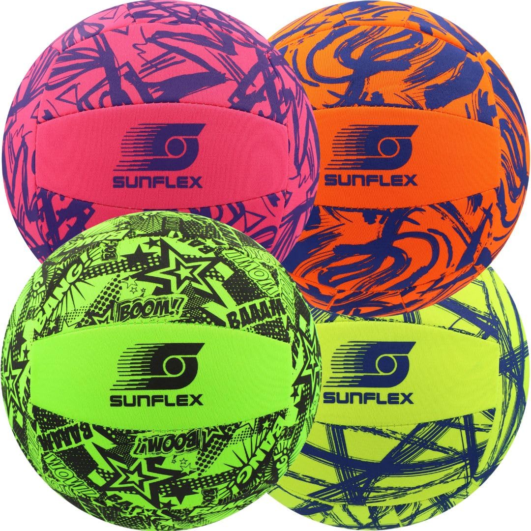 Sunflex® Neopren Zubehör Beach- und Funball Funky Größe 5 | Volleyball & Strandball weich & leicht für den Strand & das Wasser | Spielball extrem robust & für Jede Altersgruppe