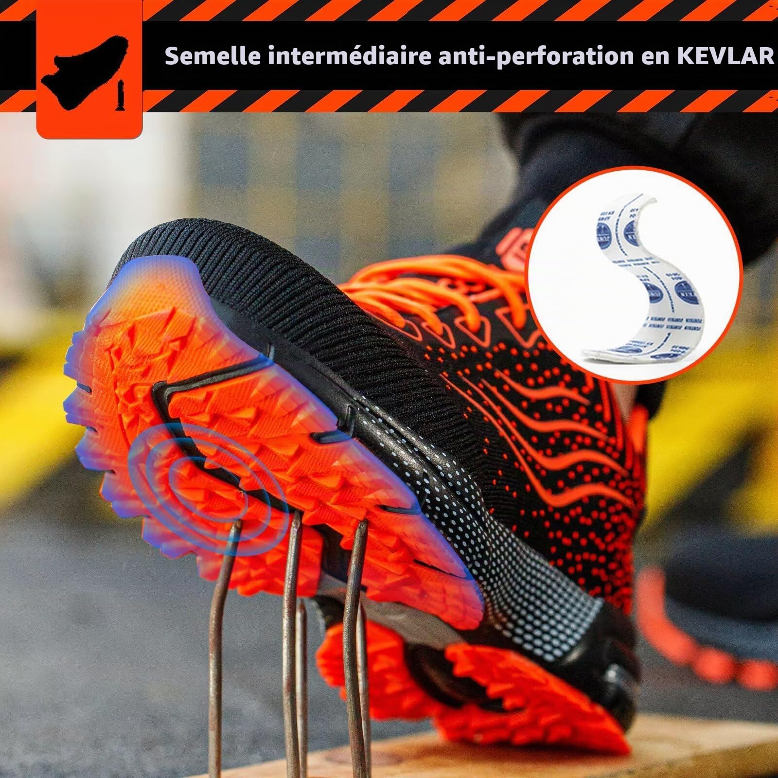 ISOOUS Chaussures de Sécurité Homme Legere Chaussures de Travail Femme Respirante Embout Acier Protection Baskets de Sécurité Confortable