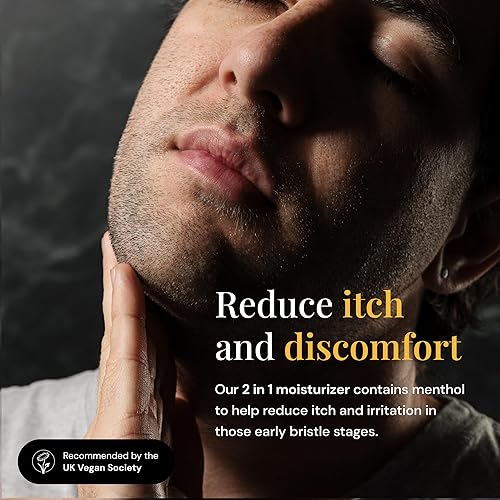 Miniatura 2 de Hidratante 2 en 1 para barba y cara con aceite de jojoba, aceite de argán y aceite de aguacate, acondiciona el cabello facial seco, picazón y