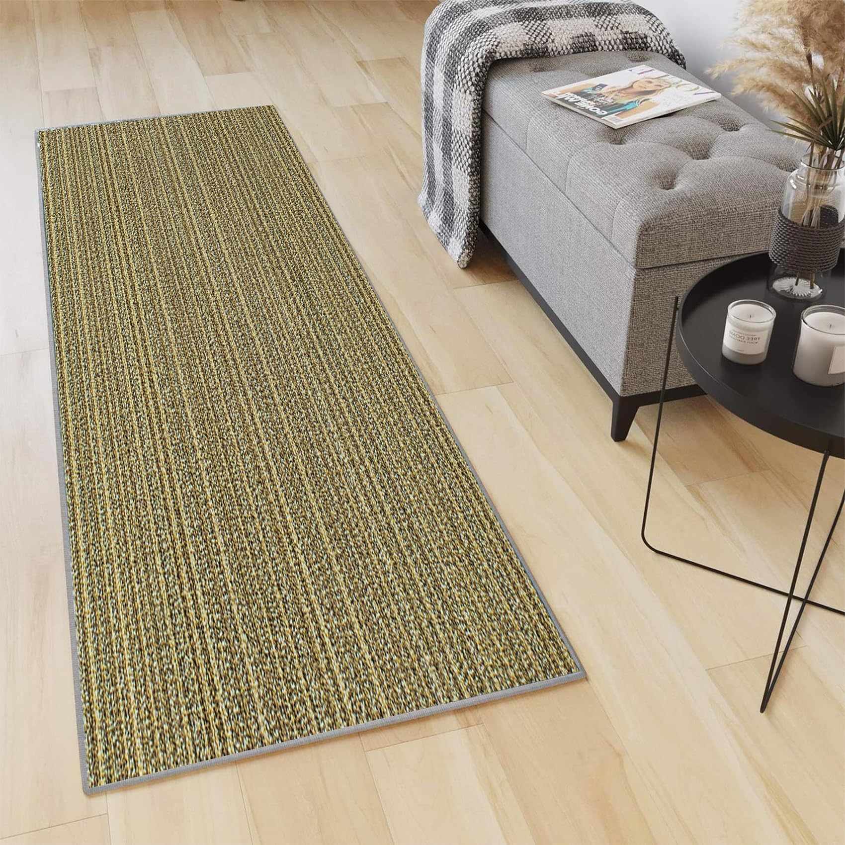 YANHONG Non Slip Indoor Door Mat, 60 x 480 cm Anti Fatigue, Rugs Runners Rug Floor Mat Heavy Duty Non-Slip Rubber Back, for Standing Desk, Kitchen, Office, Yellow — image 1