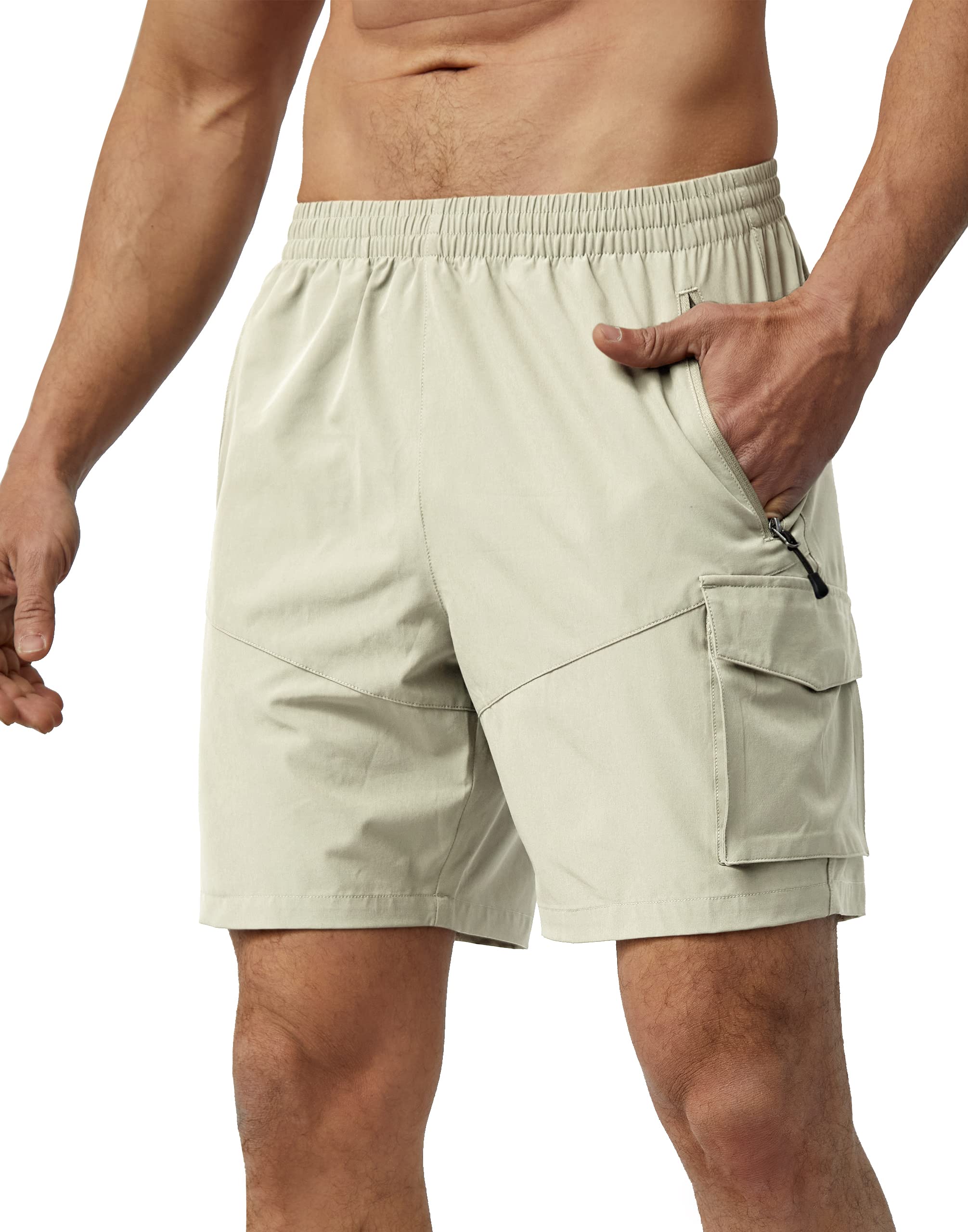 Nomolen Cargo Shorts Herren Leichte Kurze Hosen Sommer Schnelltrocknend Wanderhose Kurz Atmungsaktiv Arbeitshosen Outdoor mit Taschen