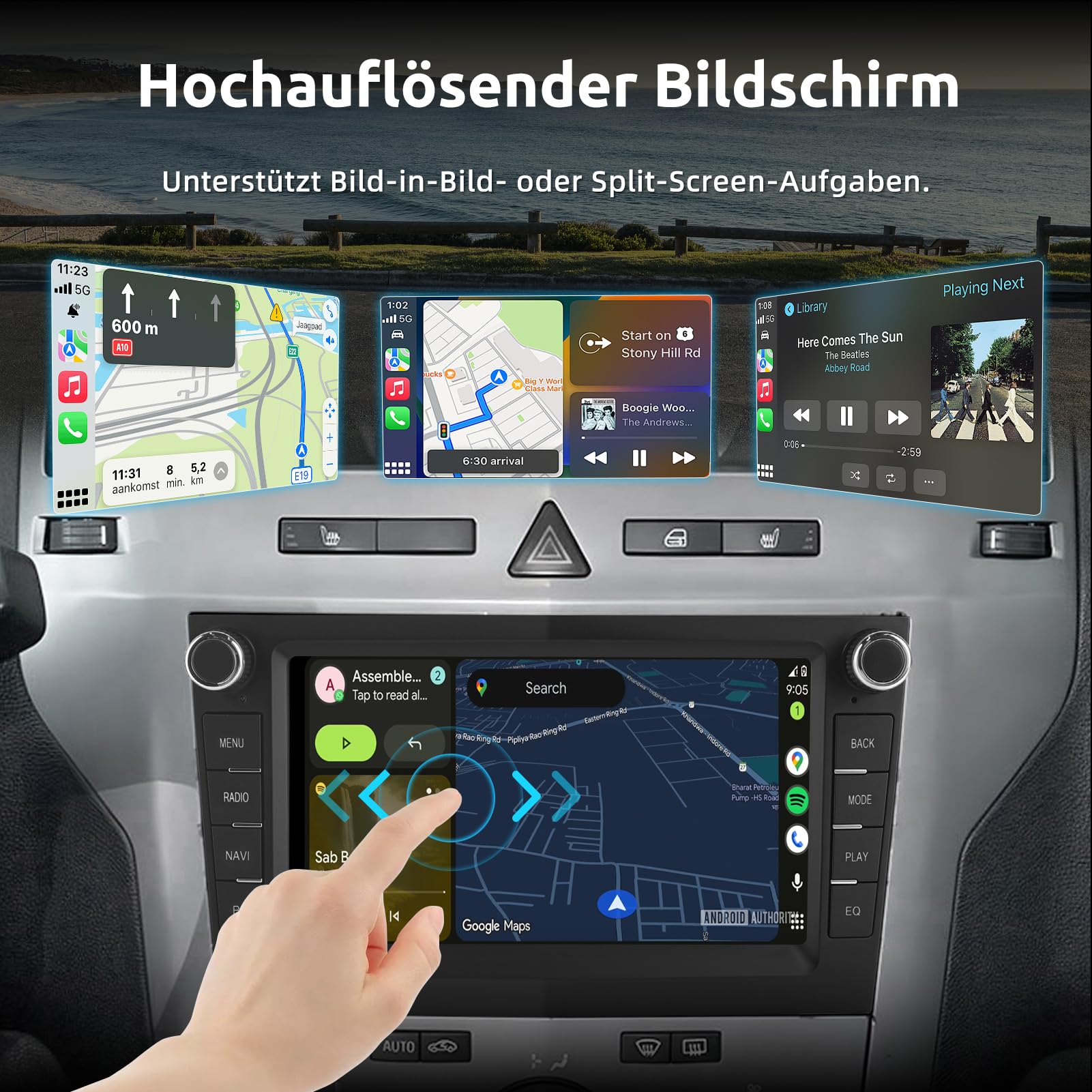 ESSGOO True 4+64G Drahtloses Autoradio und Android Auto CarPlay Für Vauxhall Opel Corsa C/D Zafira B Astra G/H Meriva Signum Combo mit 7 Zoll Touchscreen Bluetooth FM RDS AM GPS WiFi - 5