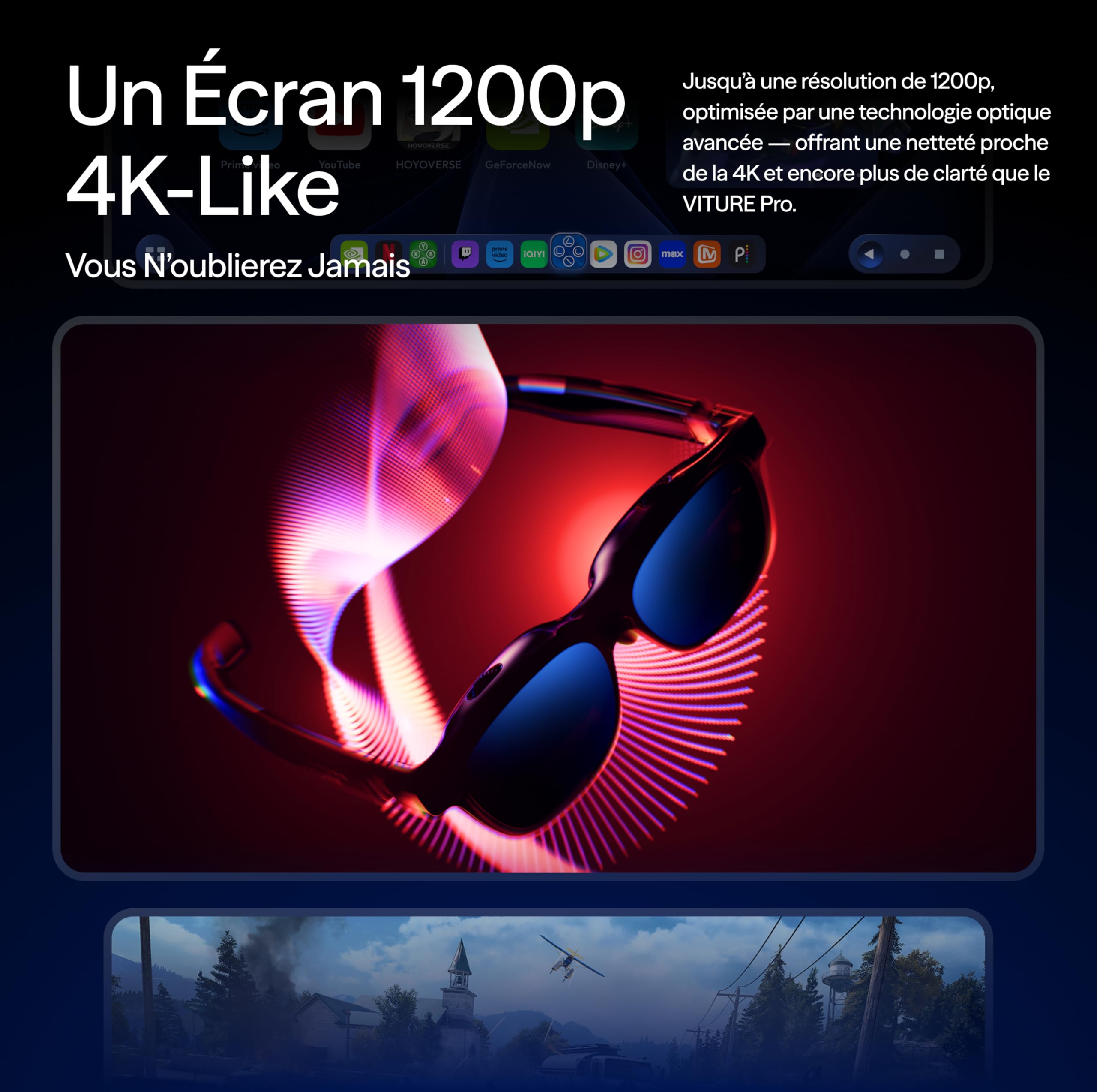 VITURE Lunettes XR Luma Pro — Écran Ultra Net de 152” en 1200p 120Hz, FOV 52°, Film Électrochrome, Harman Audio, Compatibles avec iPhone 17/16/15, Android, Mac, PC, Steam Deck, Switch 2 – Standard
