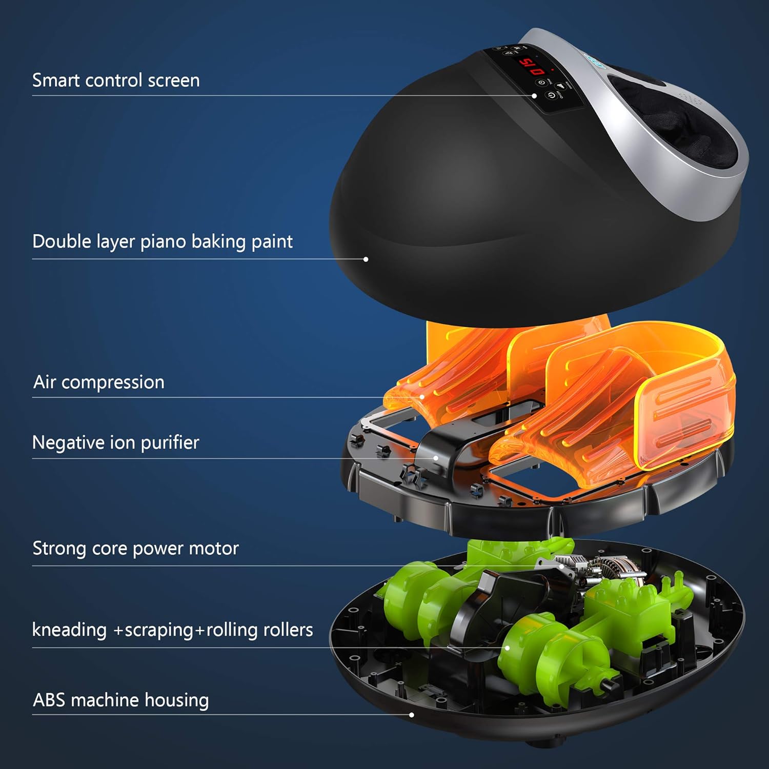 KYY Foot Massager, Electric Foot Massager Machine with Remote Control, with Heating Function, Deeply Relax The Feet, Improve Blood Circulation and Help Sleep : Health & Household