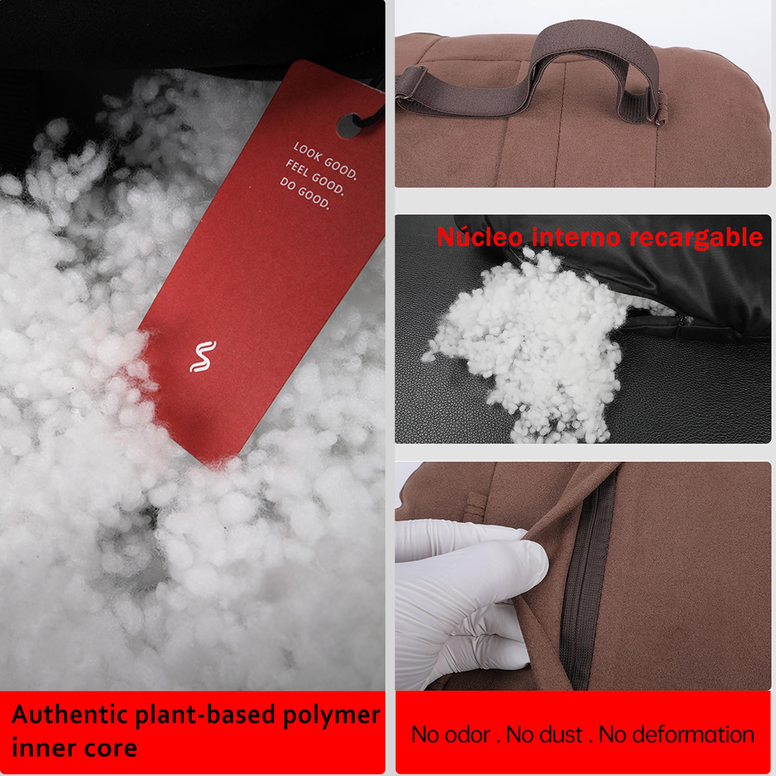 Cojin Reposacabezas Coche,Almohadilla Auto,cojín Cabeza,cojin Cervical automóvil,Gamuza de súper Fibra,poliéster Vegetal,30x19cm,Recargable y Ajustable(Blanco Marfil,Almohadilla 2ps)