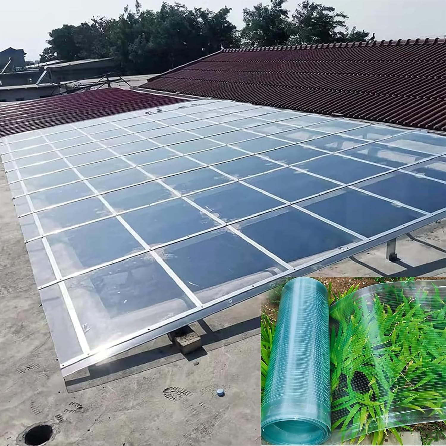 Polycarbonate Greenhouse Panels Replacement Glass,Waterproof & Impact-Resistant, Easy to Cut,for Gardening,Farming,Agriculture,Patio Canopies 2.62x29.5 FT/80x900cm(Thickness: 2mm)