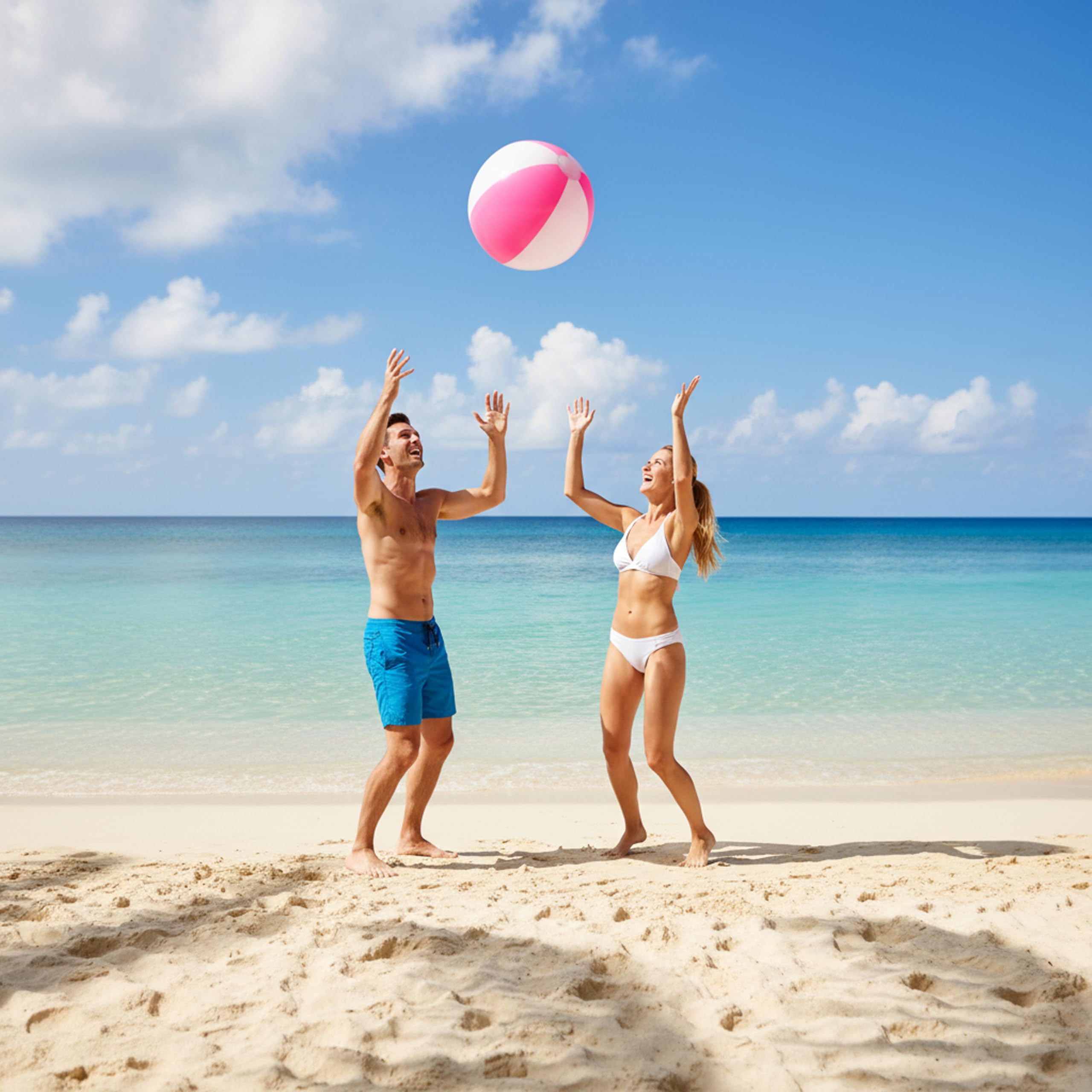 40,6 cm große Strandbälle, rosa und weiß, aufblasbare Strandbälle, PVC-Poolbälle für Erwachsene, Schwimmbälle, für Luau, Sommer, Wasserspiel, Zubehör, Geburtstag, Hochzeit, Partygeschenke