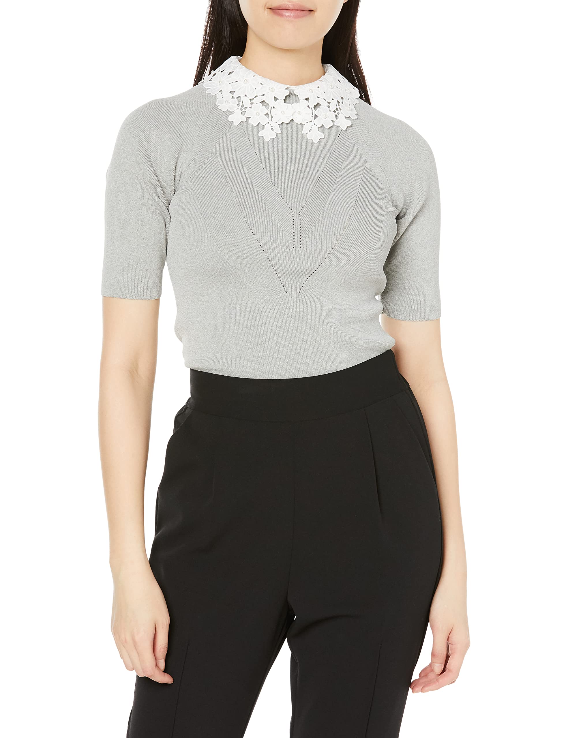 Amazon | [ダブルスタンダードクロージング] Sov.襟付きダル糸ニット  