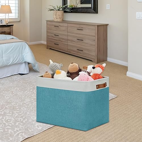 Vista 101 de DULLEMELO Canastas de almacenamiento pequeñas de 15 x 6 x 5.5 pulgadas, contenedores de almacenamiento de tela para tanque de inodoro