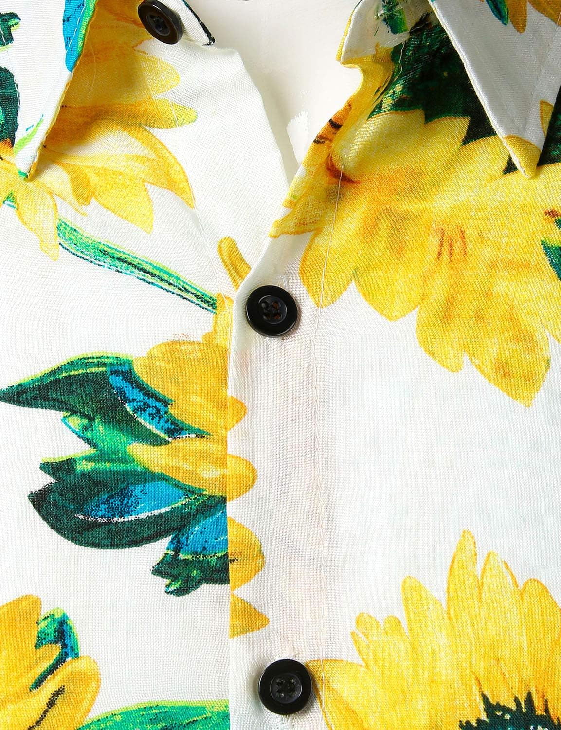 JOGAL Men's Flower Casual Button Down Short Sleeve Hawaiian Shirt - Image 2