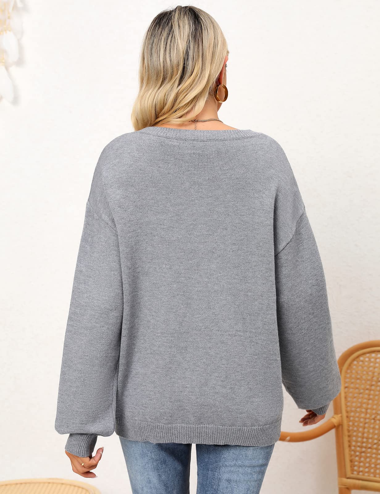 UMIPUBO Maglione Donna Chic Oversize Maglione a Maglia Colorblock Morbido Righe Pullover Casual Knitted Bluse Manica Lunga Moda Girocollo Tops Maglieria per Autunno Inverno Felpe Ragazza