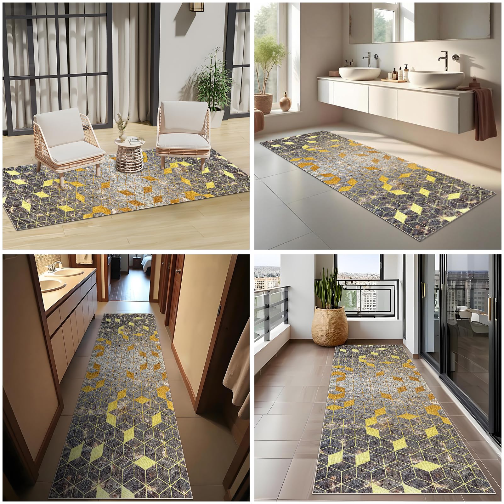 Tappeto del Corridoio 80 x 300 cm Tappeto Stretto Antiscivolo Moderno Tappeti Runner per Cucina Lungo Lavabile Tappeto Cucina Tappeti Runner Ingresso per Corridoio Ingresso Lavanderia