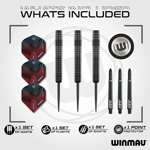 Miniatura 9 de Winmau Solaris Urban - Juego de dardos de punta de acero de 0.74oz