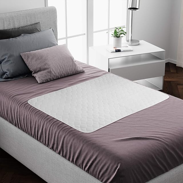 Washable Bed Protector/Pad WITHOUT Tucks - Pack of 2 | Best Kylie non-slip Mattress Protector for Incontinence & Bed wetting | Waterproof mat & Absorbs upto 8 Cups| Single bed Size - 90 x 85cm |White