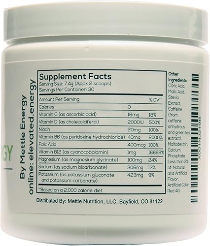 Miniatura 5 de Bebida energética saludable en polvo - Stevia y cafeína natural  Mezcla de bebida efervescente de energía elevada  Kiwi de fresa  30 porciones