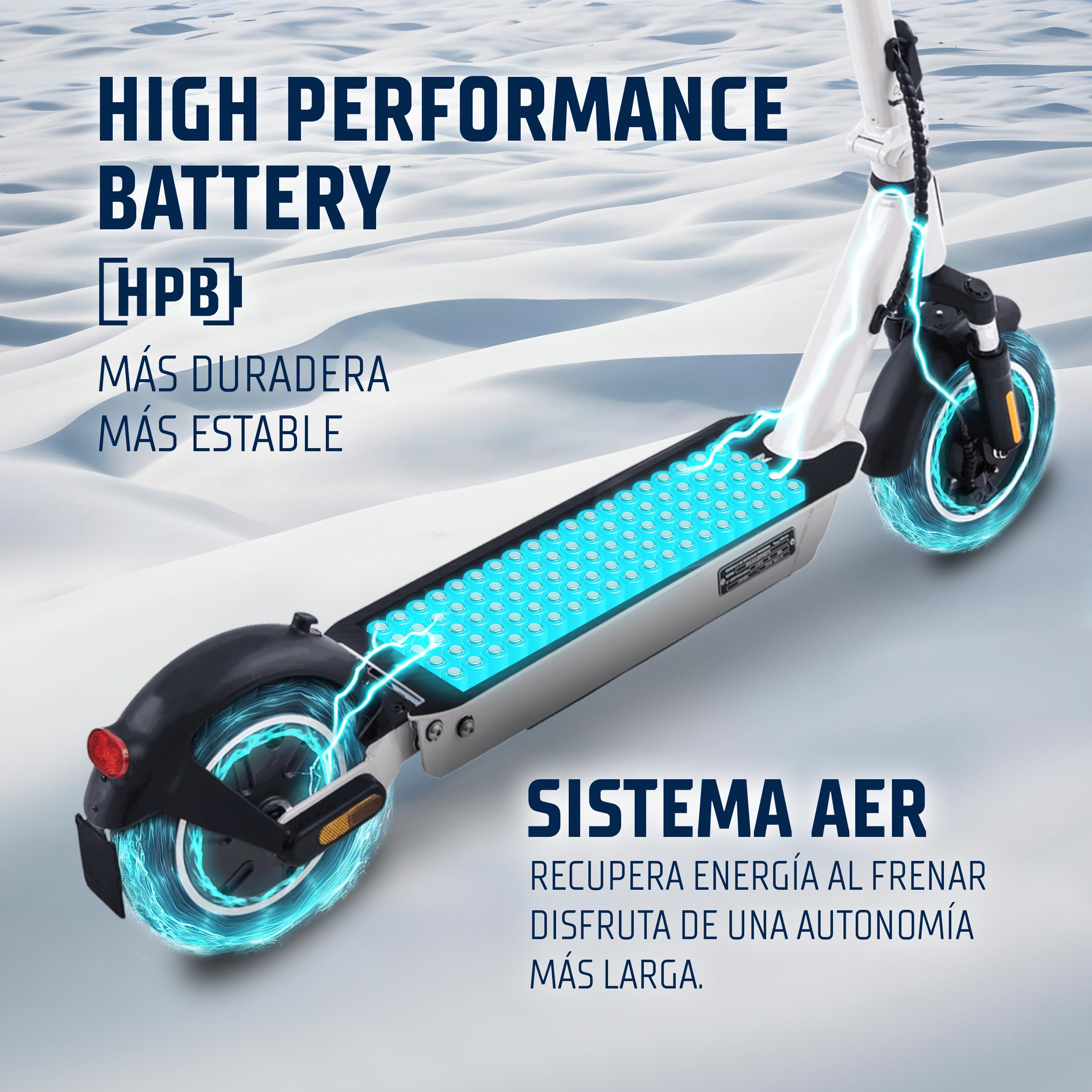 Patinete Eléctrico Adultos Homologado DGT 800W 50km Autonomía IP54 Ruedas 10" Llave NFC Intermitentes Doble Suspensión Frenos AER