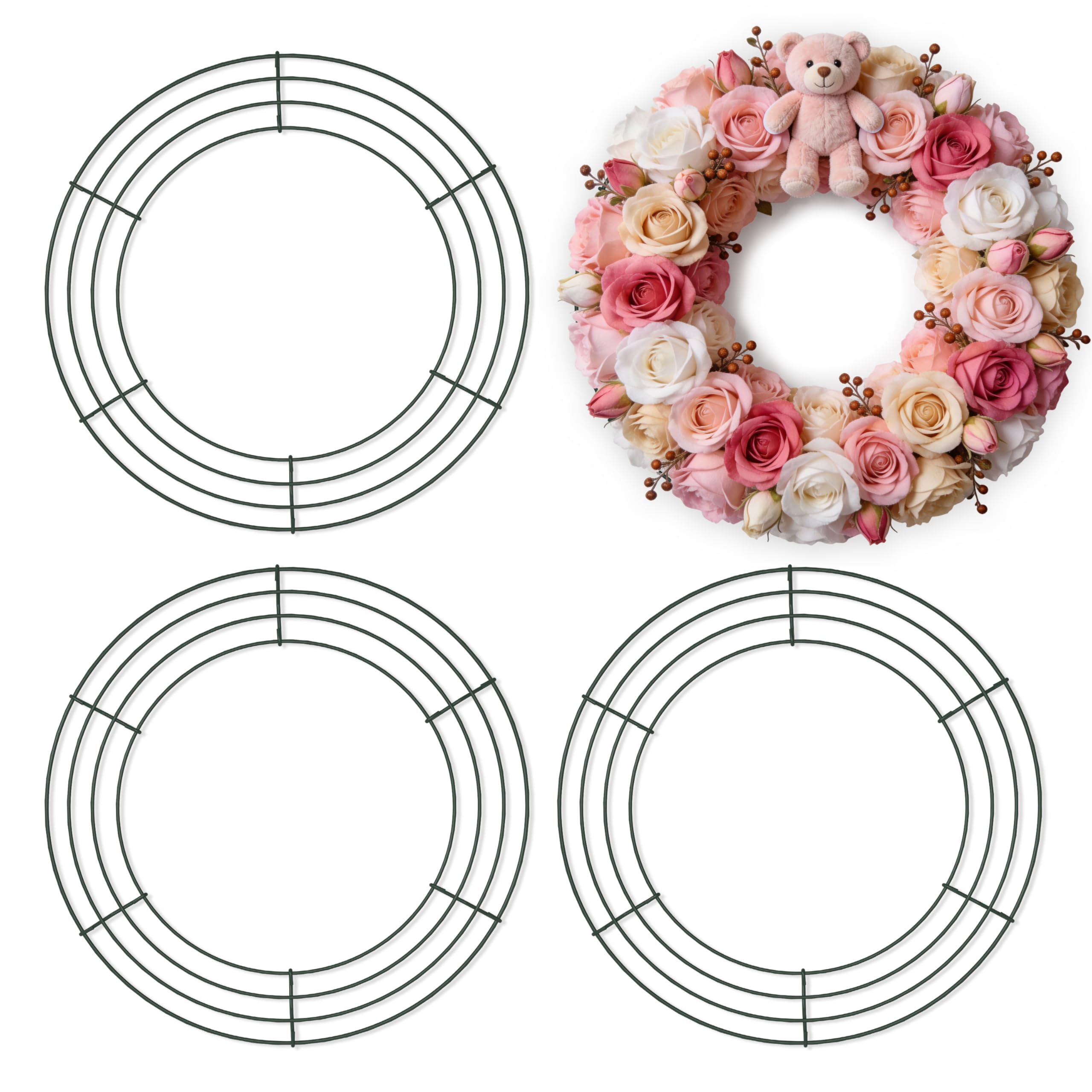 Qianruida Wreath Display Stand, Sturdy Metal Frame for Door, Wall or Mantel, Adjustable Hook for Seasonal Decor, Holiday, and Home Decoration, Easy