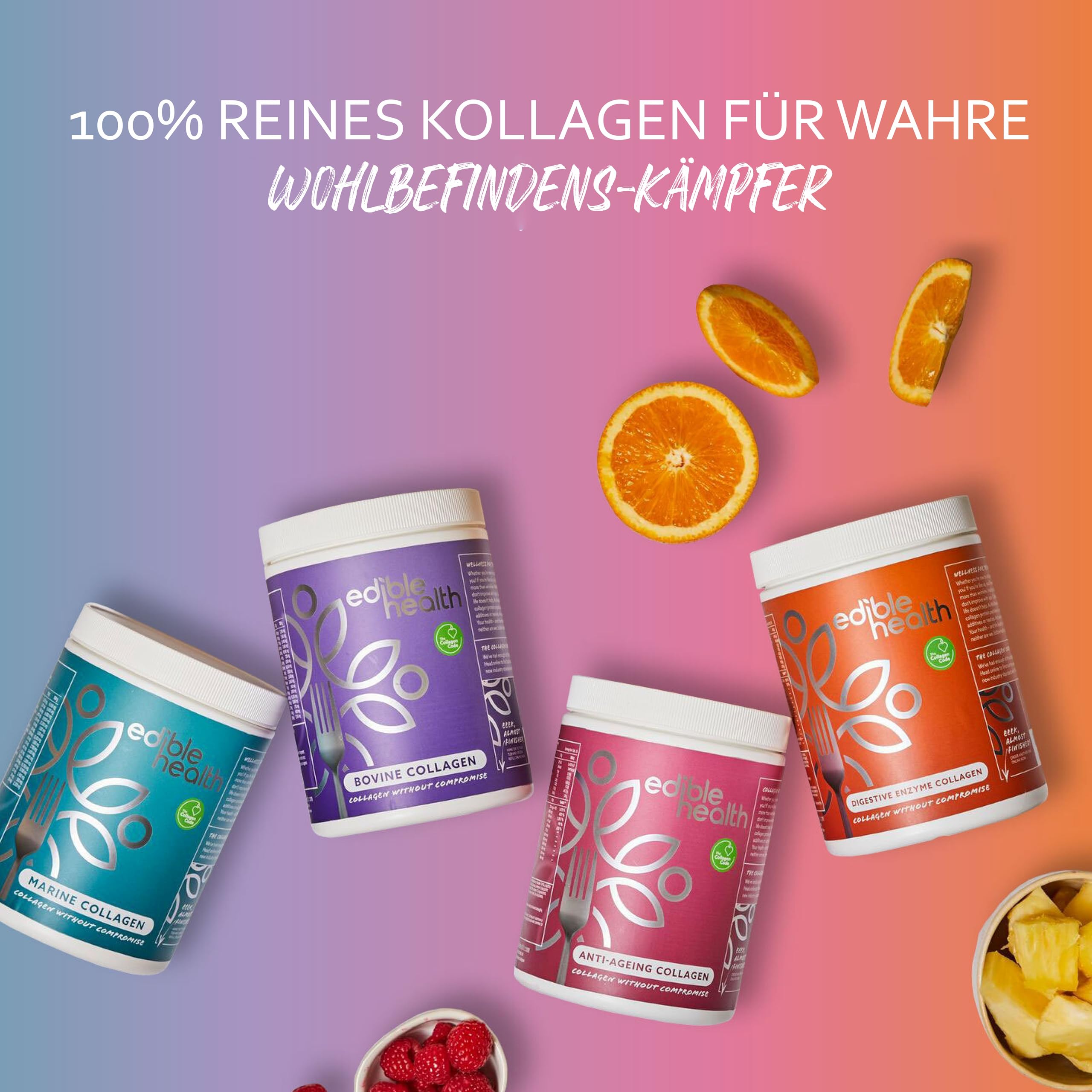 Edible Health Kollagen Pulver, Protein Pulver, hydrolysiert Typ 1 & 3, 1kg | hydrolysiertes Kollagen, Protein Pulver, Typ 1 & 3 Peptide, 1kg, 70 Tage, Paleo Keto Halal, für tägliche Ernährung, vegan