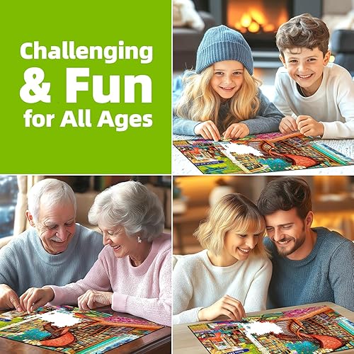 Miniatura 5 de Rompecabezas de 1000 piezas para adultos, tema de Laberinto vintage de libros, póster e impresión de alta definición, 27.5 x 19.7 pulgadas, sin