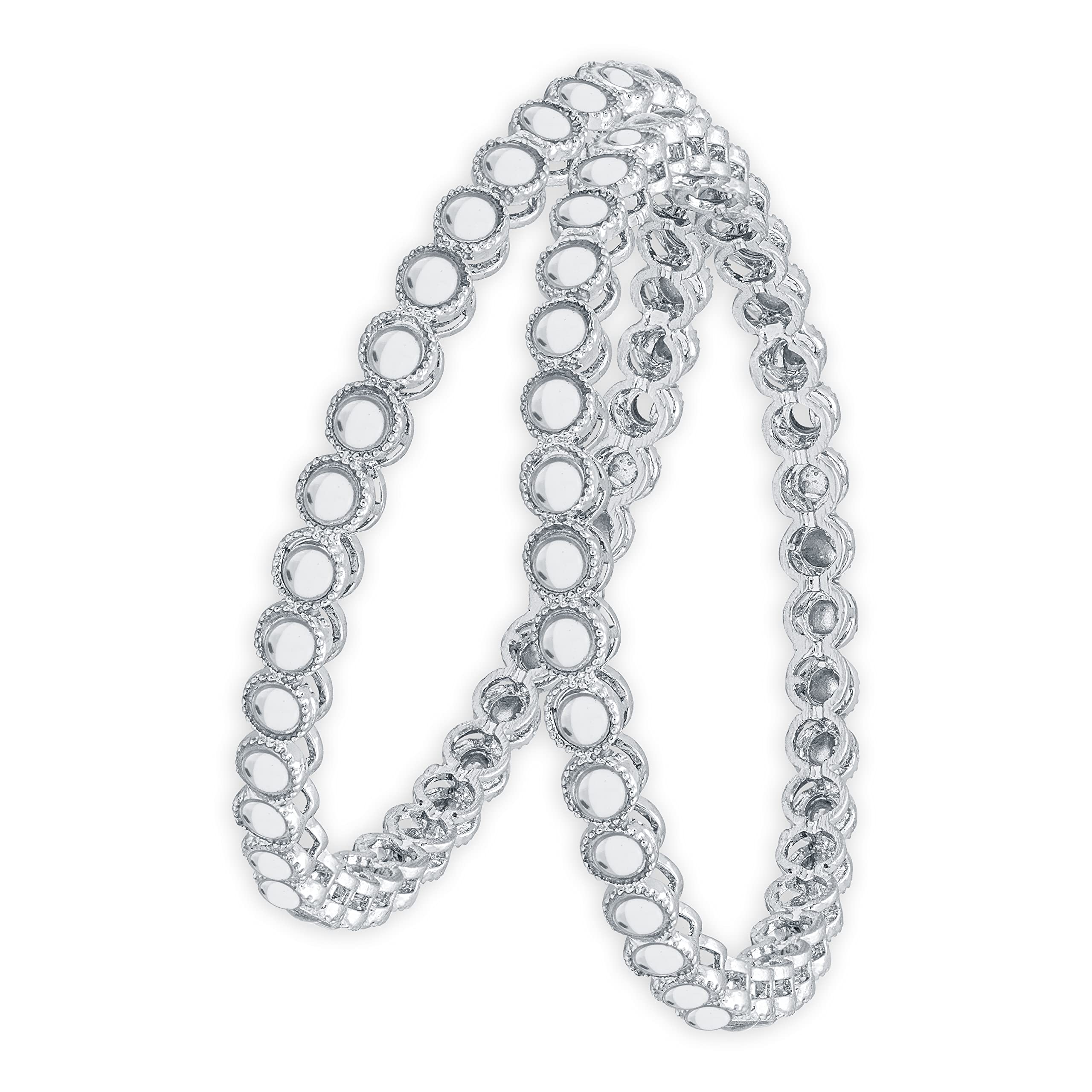 Sukkhi Spectacular Rhodium Plated Bangle Set For Women (Set of 2) (B102678_2.8)