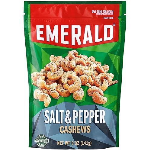 Anacardos de sal y pimienta Esmeralda 5 oz paquete de 2